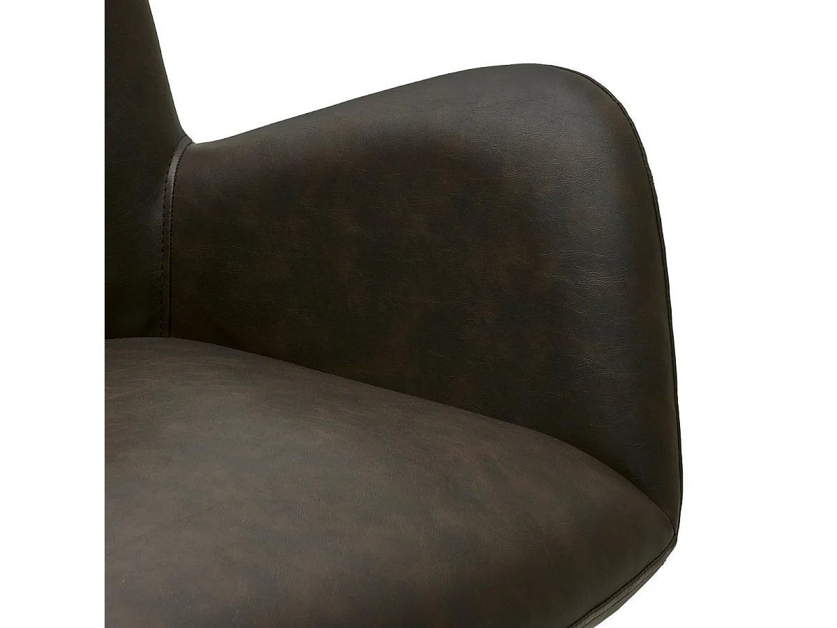 Esszimmerstühle 4er Set Jennifer - Kunstleder & Metall - Dunkelbraun