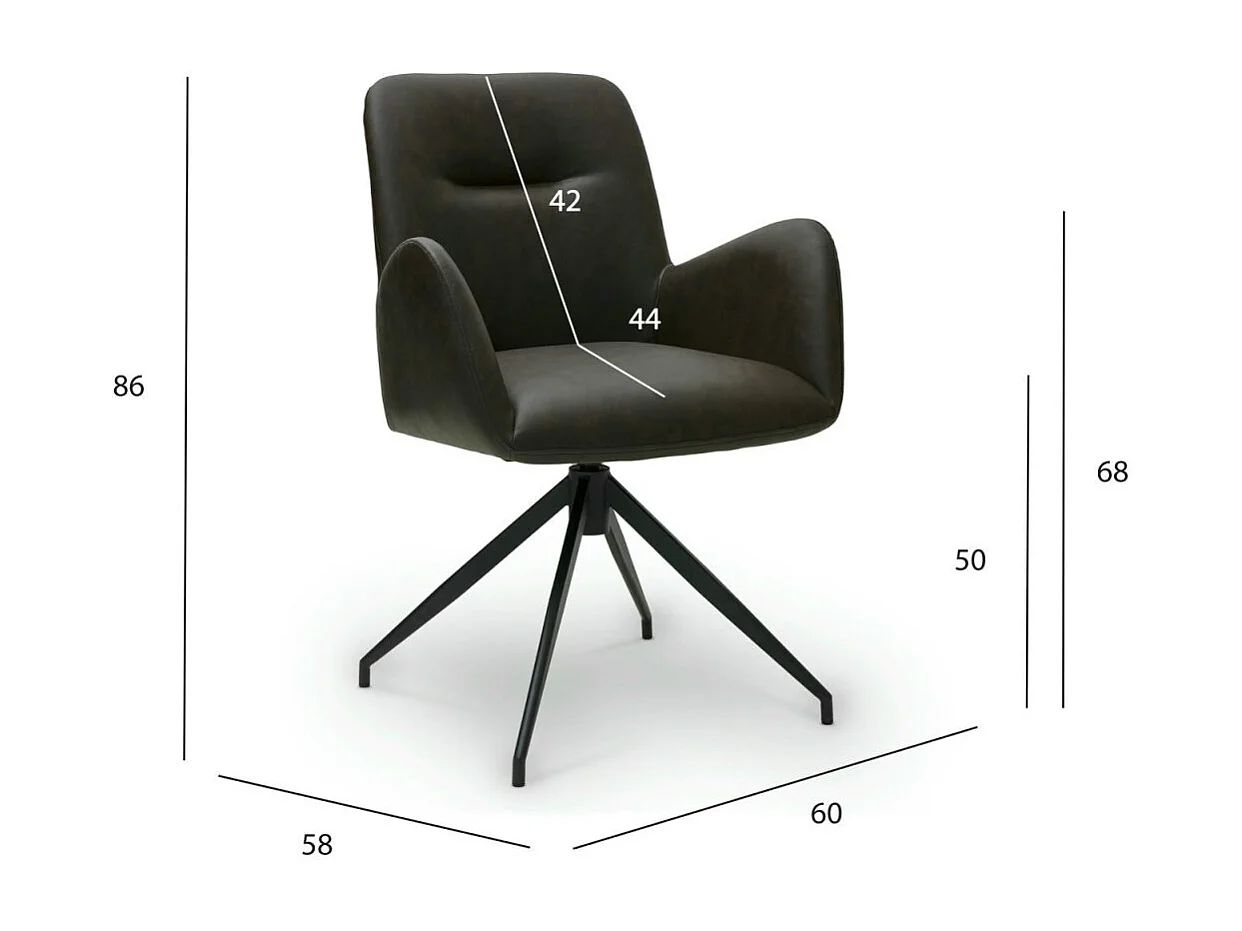 Esszimmerstühle 4er Set Jennifer - Kunstleder & Metall - Dunkelbraun