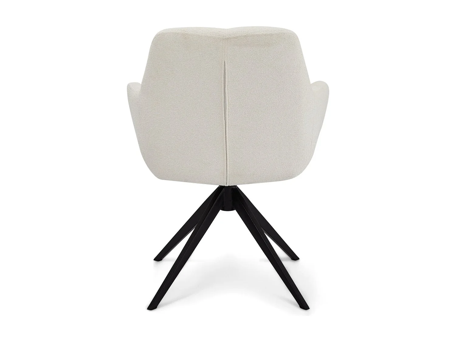 Esszimmerstühle 4er Set Helena - Stoff (Bouclé) & Metall - Cremeweiß