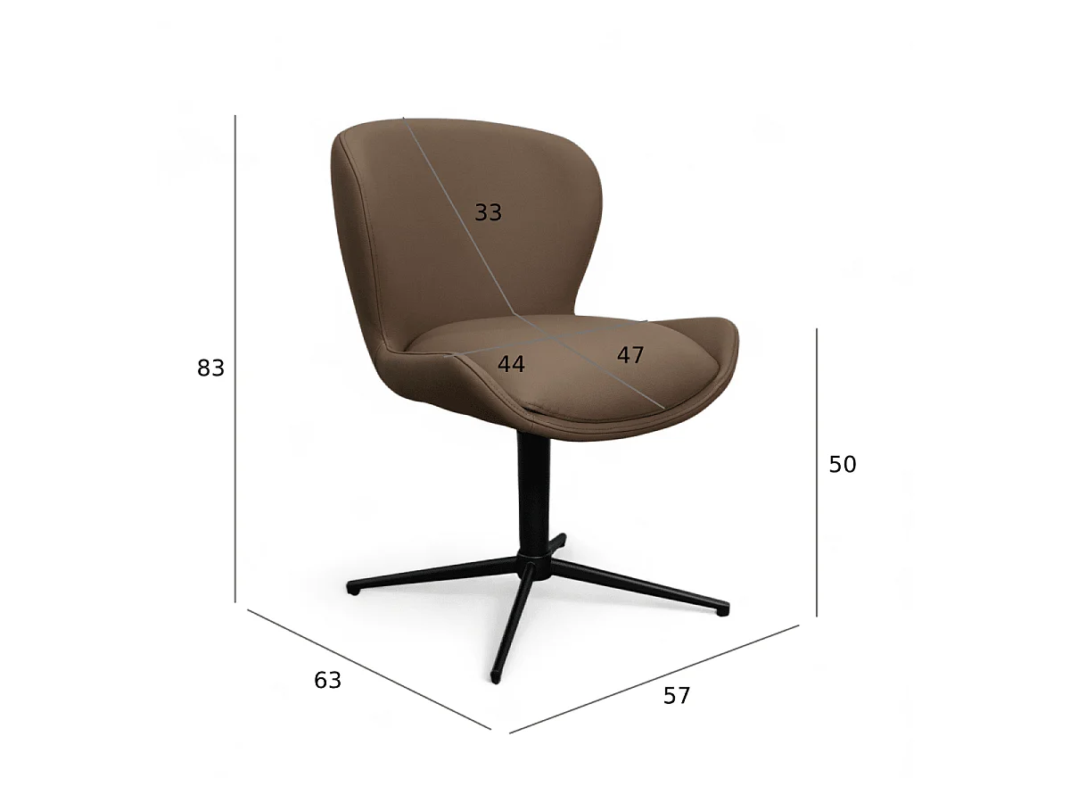 Esszimmerstühle 6er Set Nicklas - Leder & Metall - Taupe