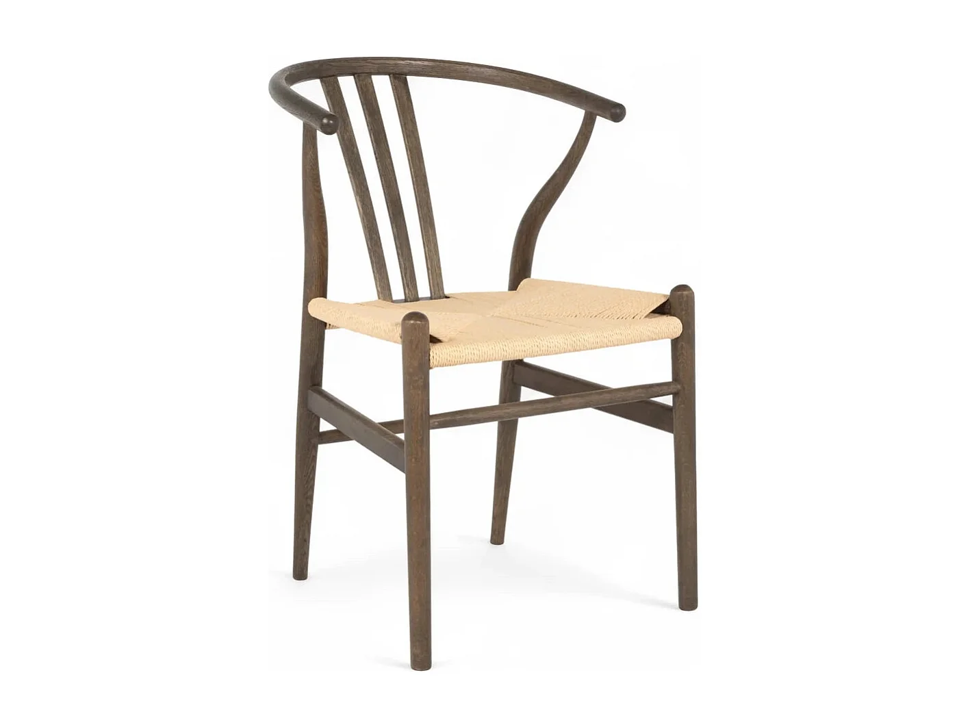 Esszimmerstühle 4er Set Nicoline - Papiergarn & Massives Eichenholz - Räuchereiche