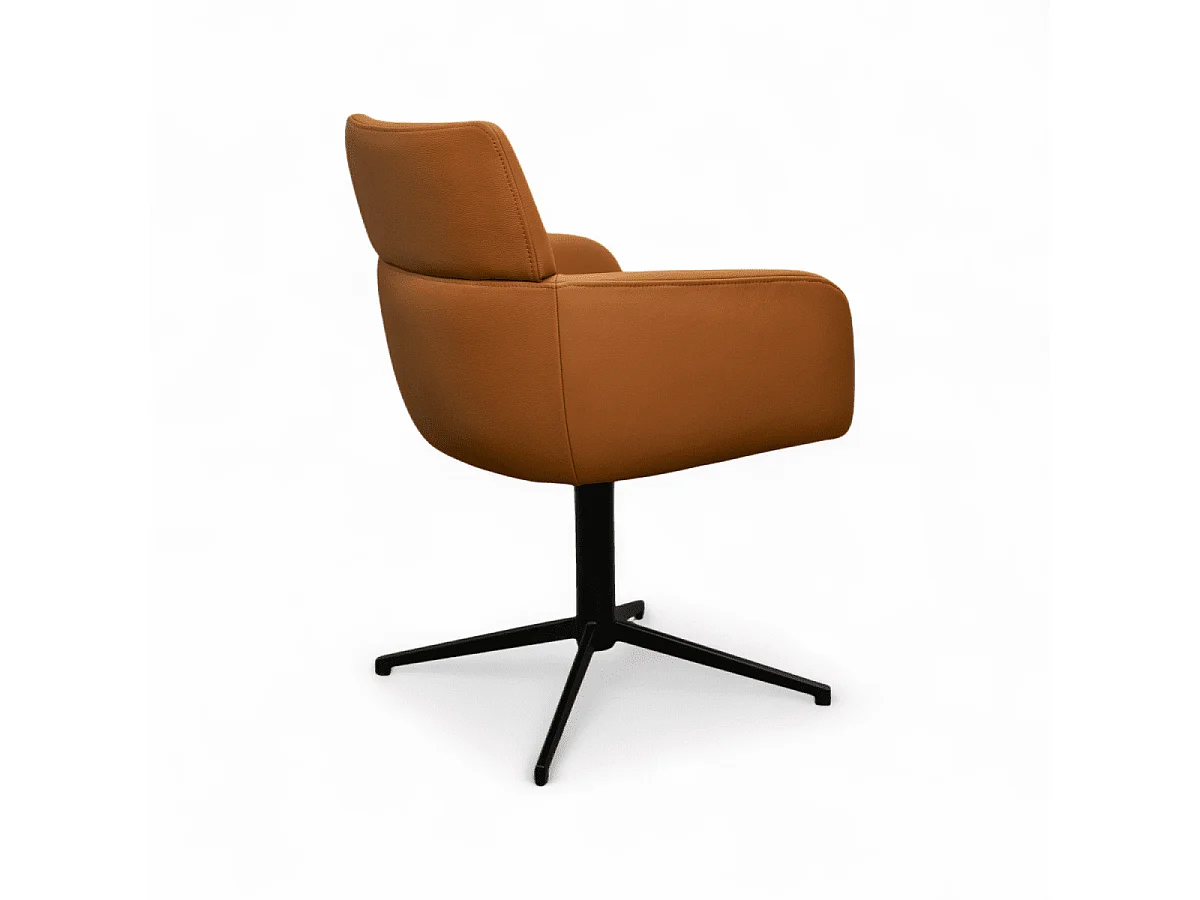 Esszimmerstuhl  Marco - Leder & Metall - Cognacbraun