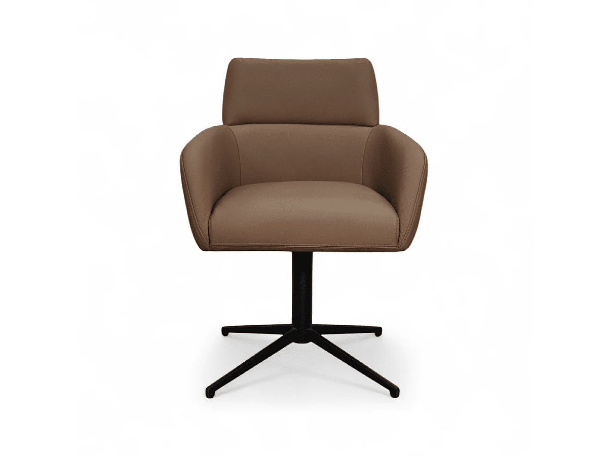 Esszimmerstuhl  Marco - Leder & Metall - Taupe