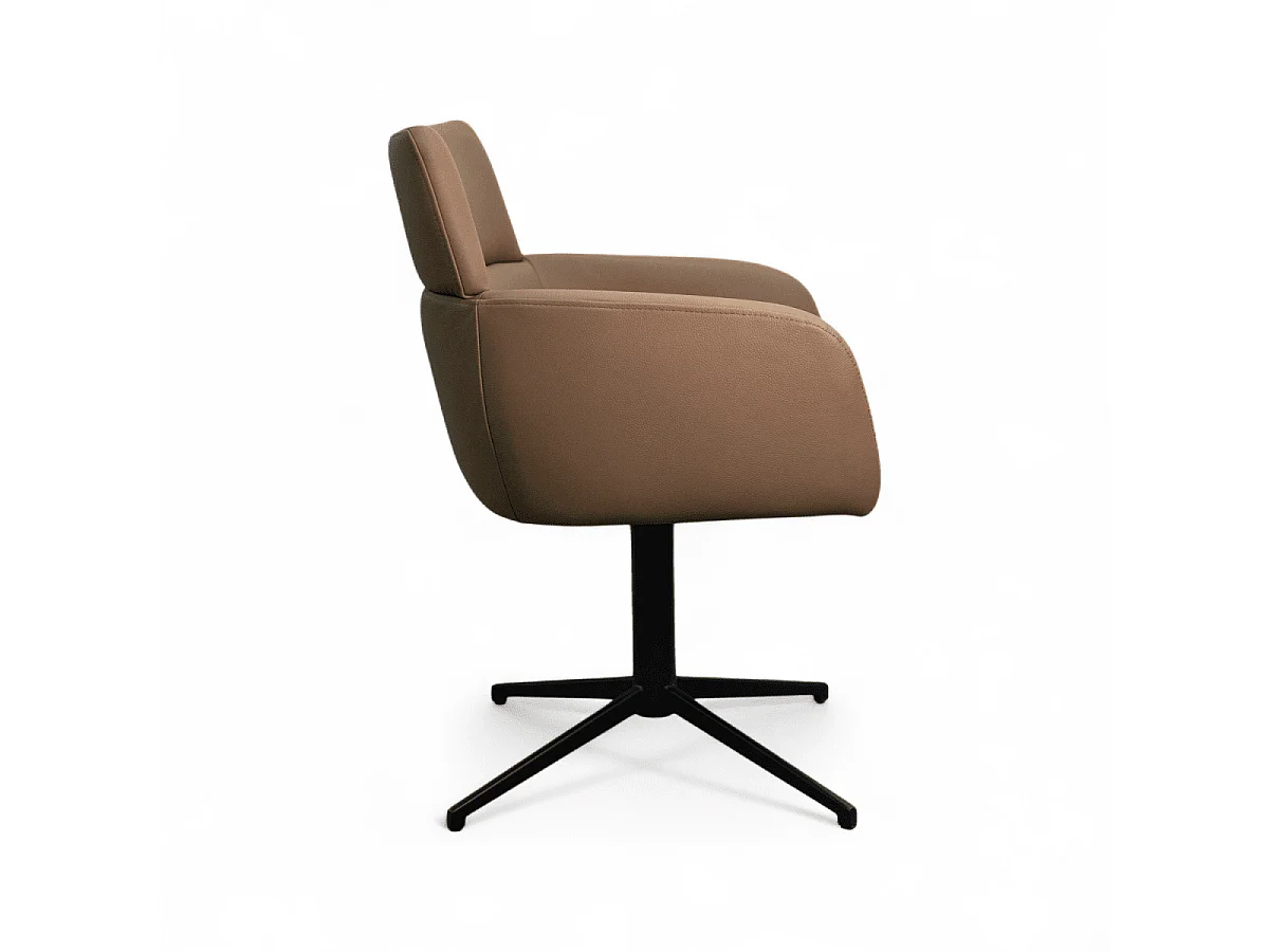 Esszimmerstuhl  Marco - Leder & Metall - Taupe