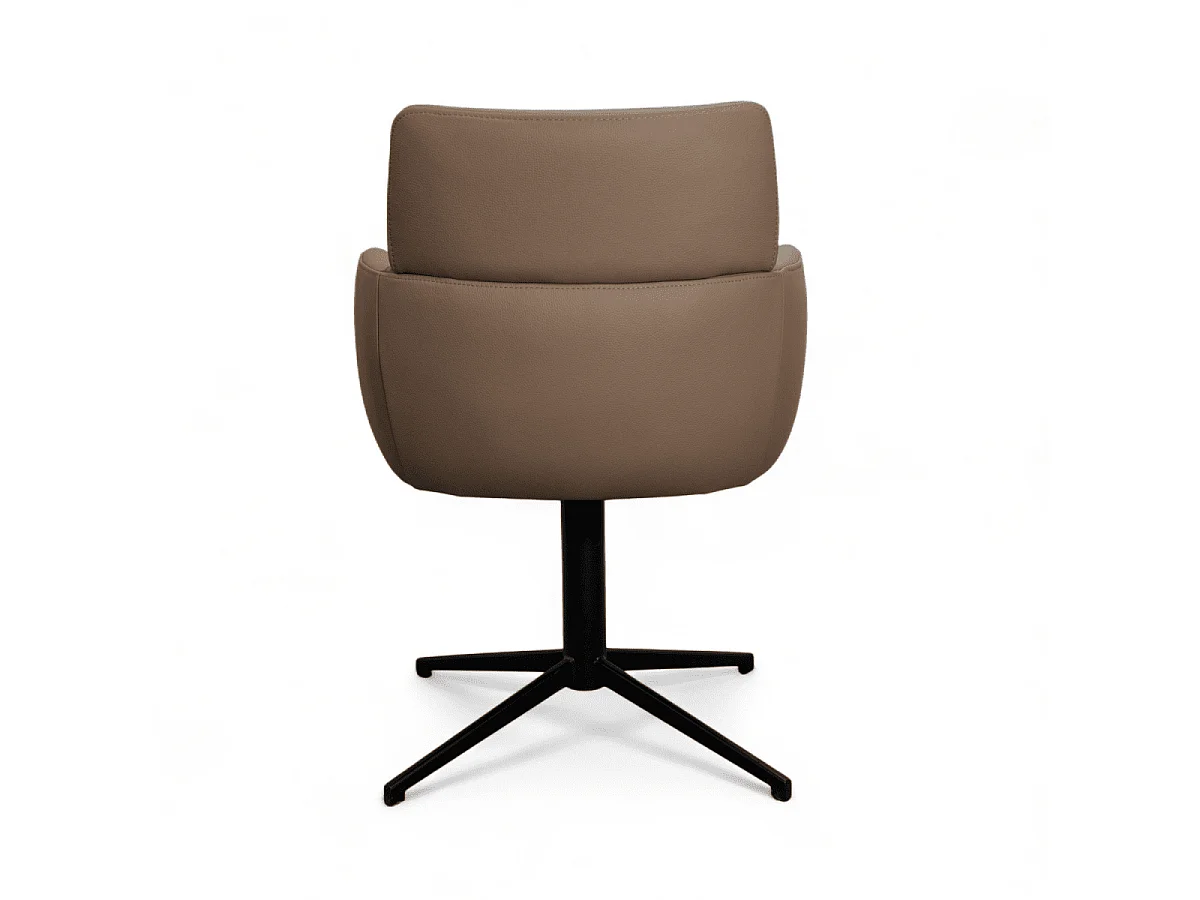 Esszimmerstuhl  Marco - Leder & Metall - Taupe