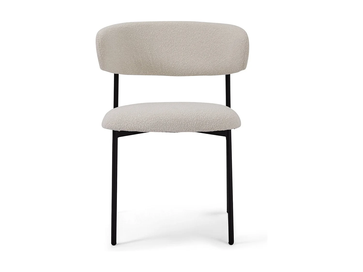 Esszimmerstühle 4er Set Diana - Stoff (Bouclé) & Metall - Cremeweiß