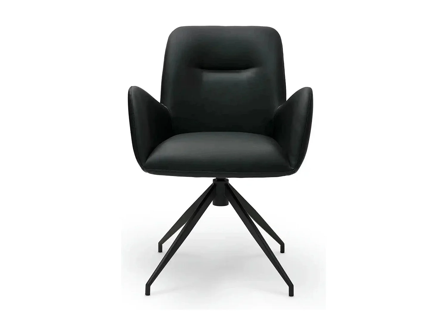 Esszimmerstühle 6er Set Jennifer - Kunstleder & Metall - Schwarz