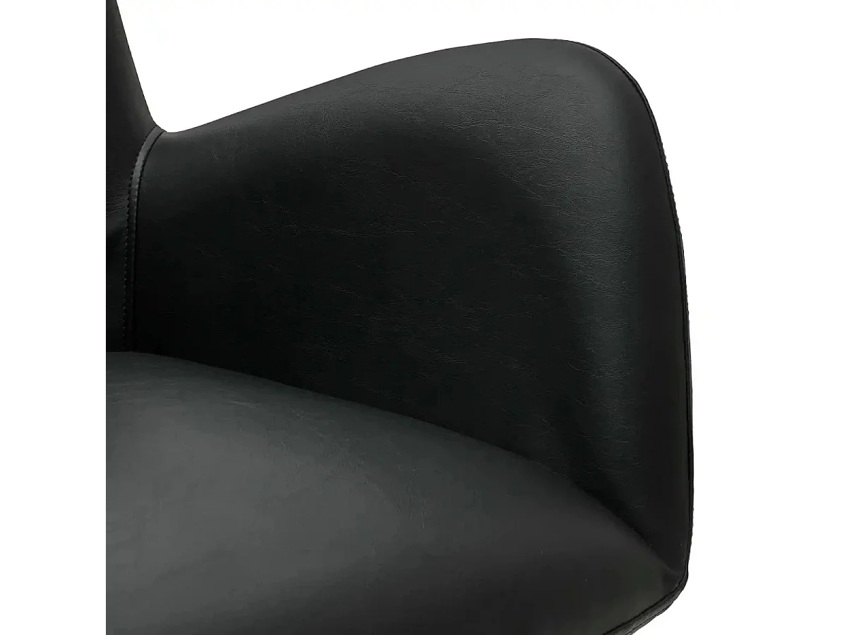 Esszimmerstühle 6er Set Jennifer - Kunstleder & Metall - Schwarz