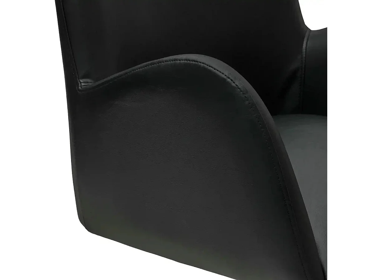 Esszimmerstühle 6er Set Jennifer - Kunstleder & Metall - Schwarz