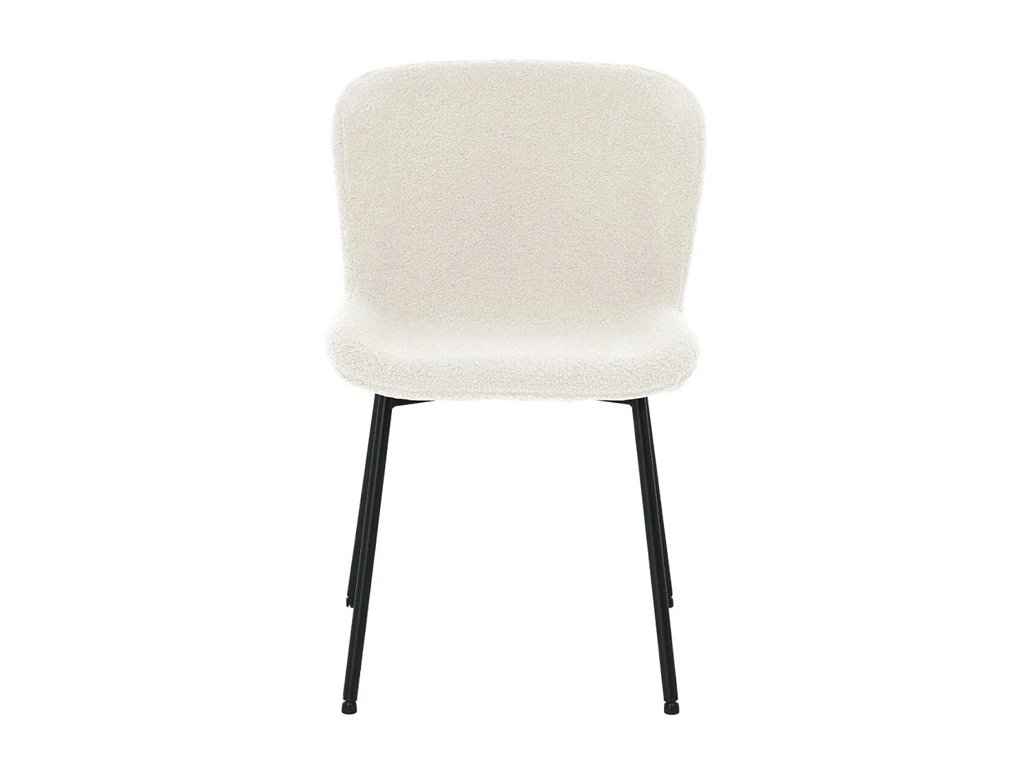 Esszimmerstühle 6er Set Teddy - Stoff (Bouclé) & Metall - Cremeweiß