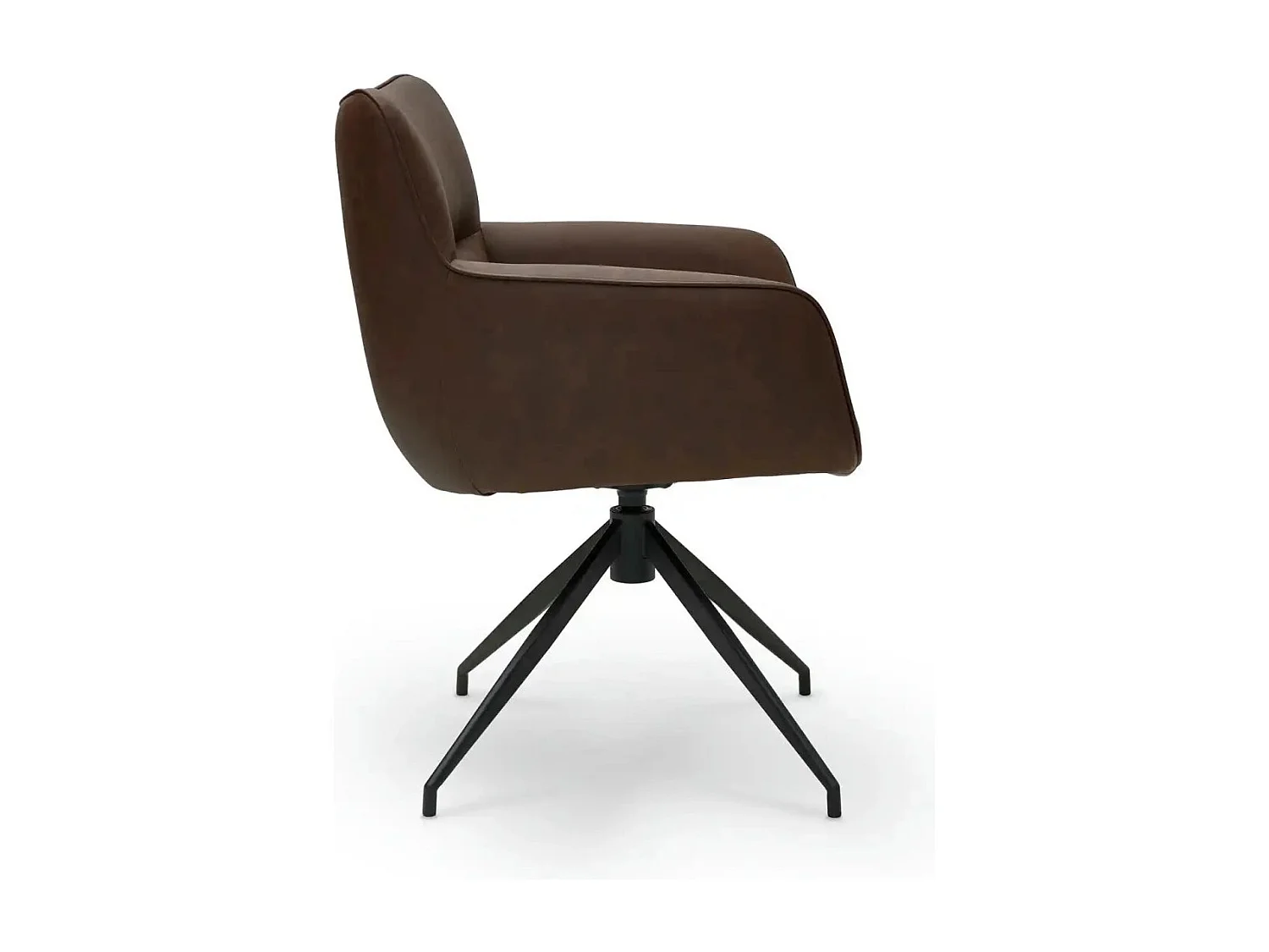 Esszimmerstühle 6er Set Jessica - Kunstleder & Metall - Cognacbraun