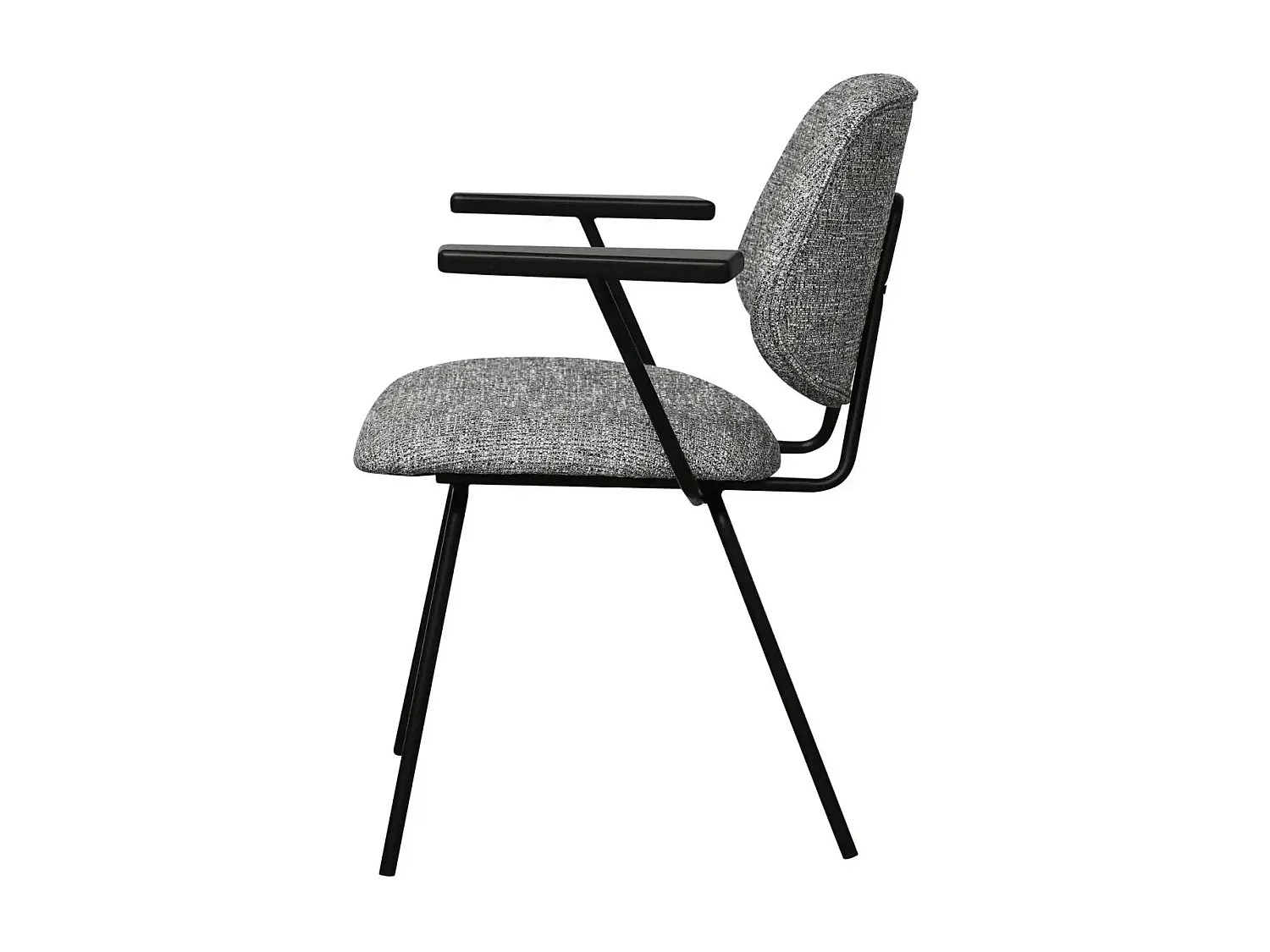 Esszimmerstühle 6er Set Sofia - Stoff (Bouclé) & Metall - Grau