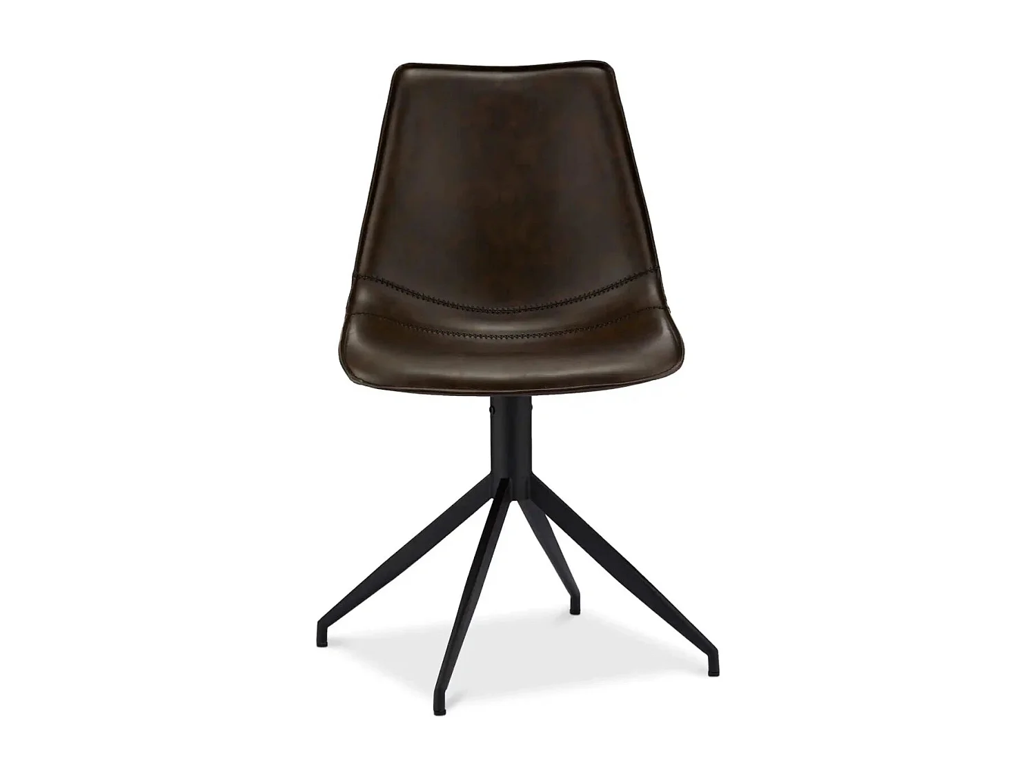 Esszimmerstühle 6er Set Isabel - Kunstleder & Metall - Dunkelbraun