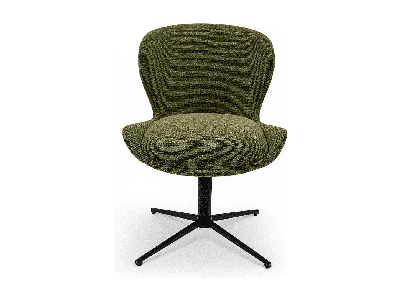 Esszimmerstühle 2er Set Nicklas - Stoff (Bouclé) & Metall - Grün