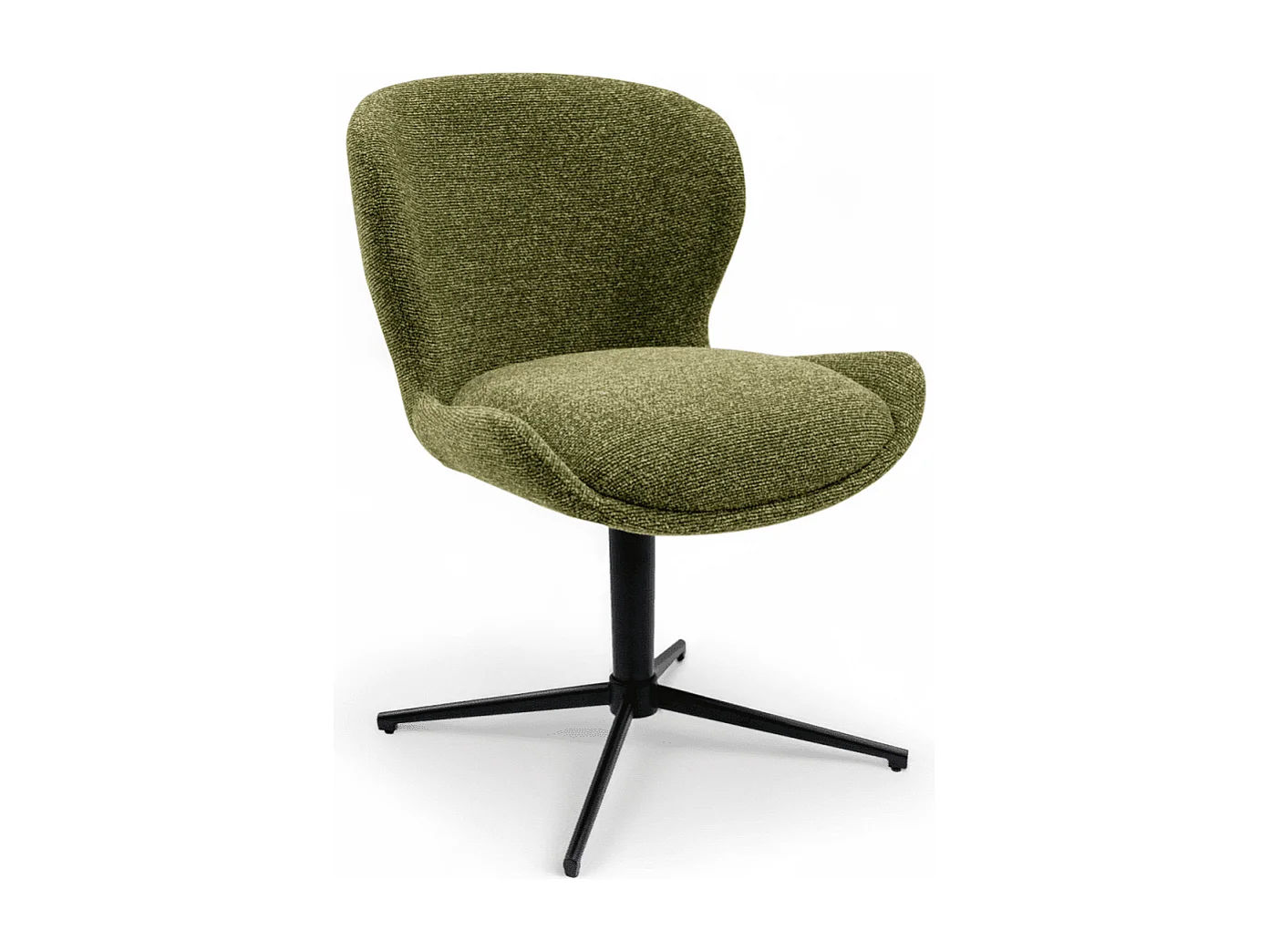 Esszimmerstühle 2er Set Nicklas - Stoff (Bouclé) & Metall - Grün