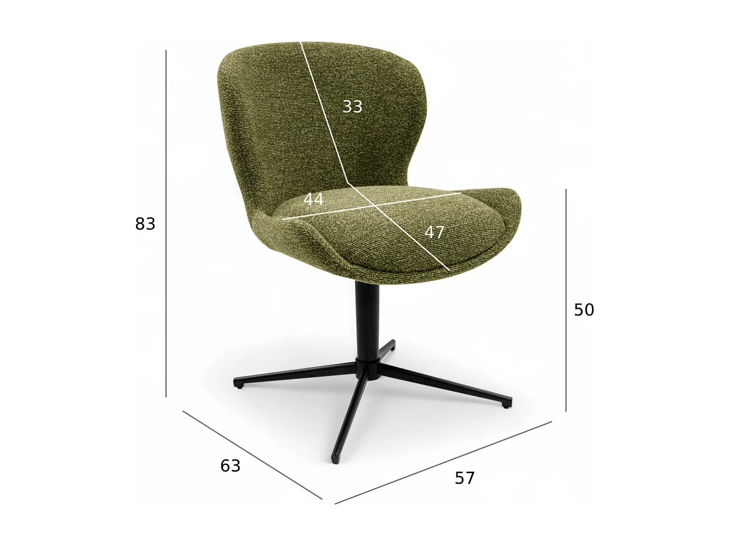 Esszimmerstühle 2er Set Nicklas - Stoff (Bouclé) & Metall - Grün