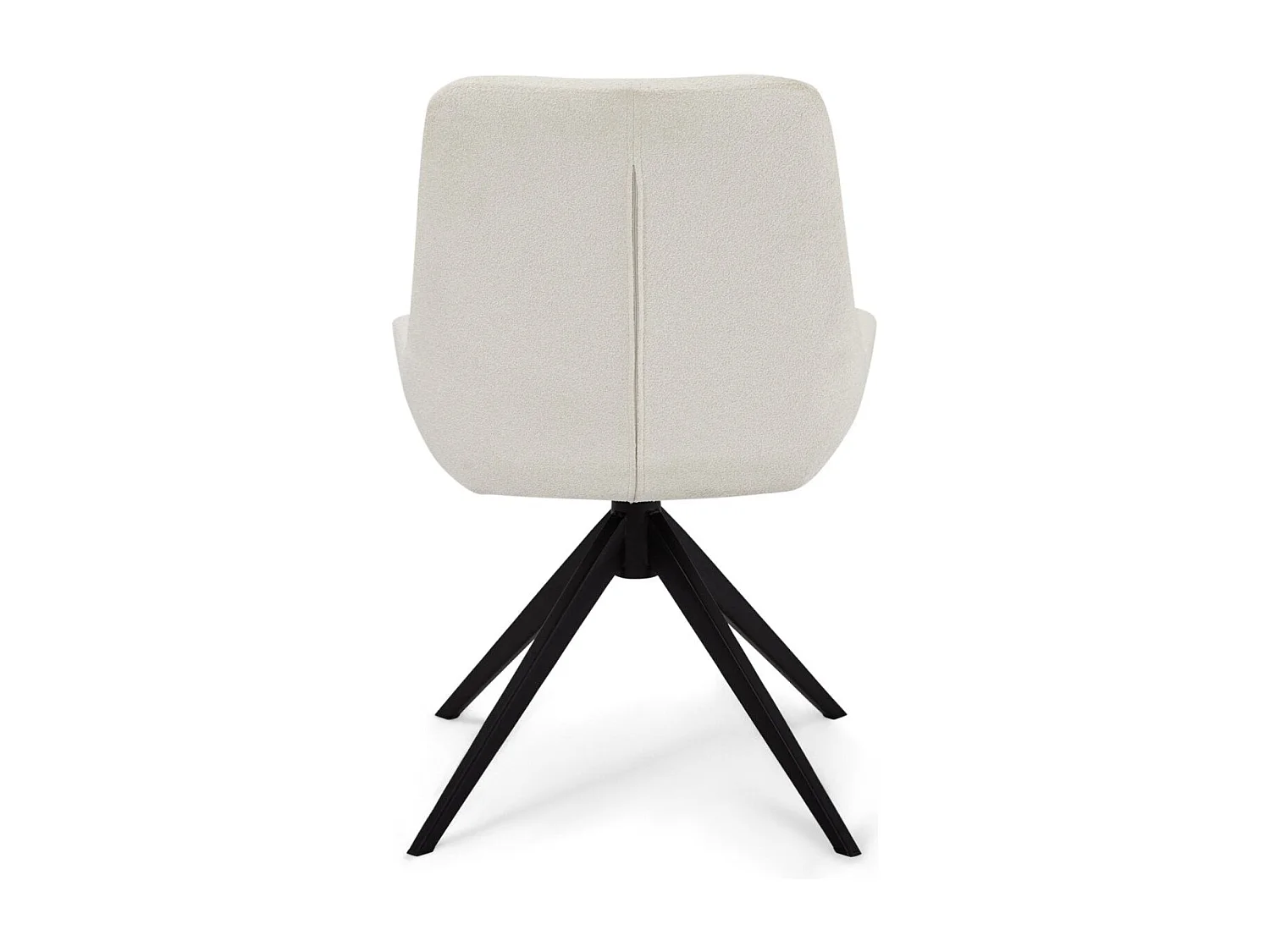 Esszimmerstühle 4er Set Helena - Stoff (Bouclé) & Metall - Cremeweiß