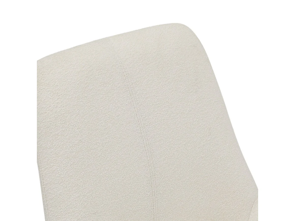 Esszimmerstühle 4er Set Helena - Stoff (Bouclé) & Metall - Cremeweiß