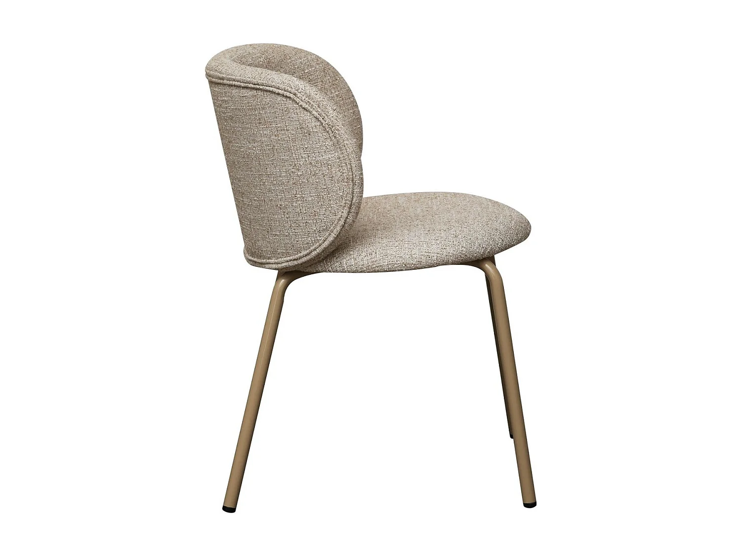 Esszimmerstühle 6er Set Nanna - Stoff (Bouclé) & Metall - Beige