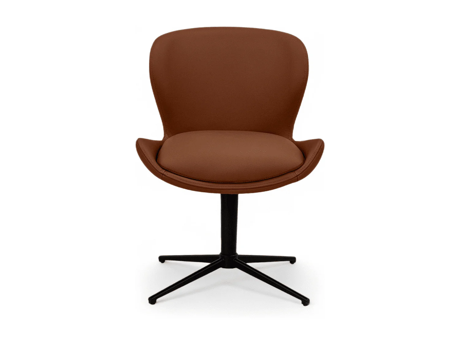 Esszimmerstühle 4er Set Nicklas - Leder & Metall - Dunkelbraun