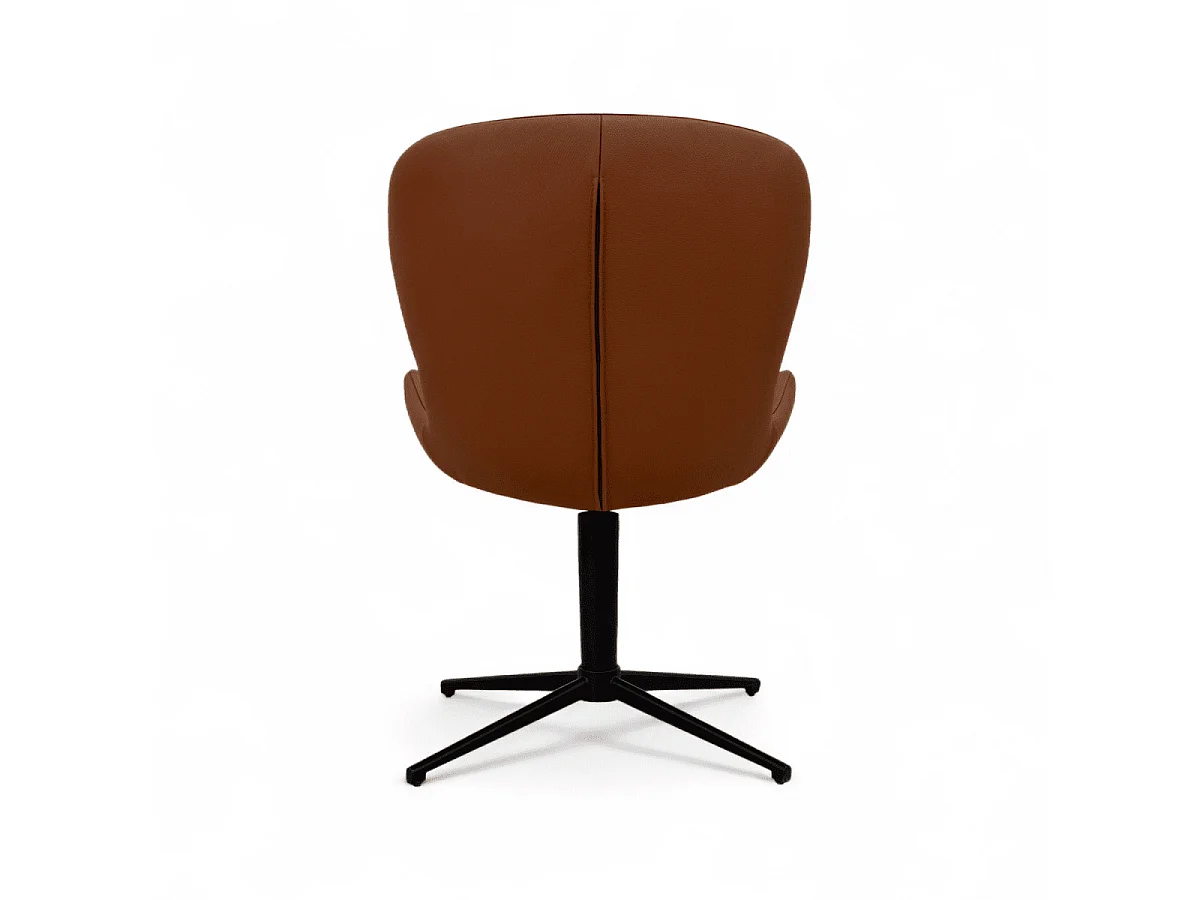 Esszimmerstühle 4er Set Nicklas - Leder & Metall - Dunkelbraun