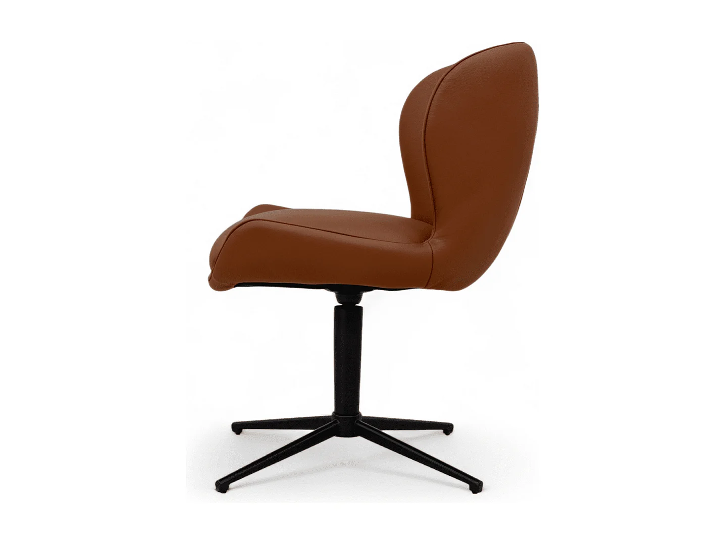 Esszimmerstühle 4er Set Nicklas - Leder & Metall - Dunkelbraun