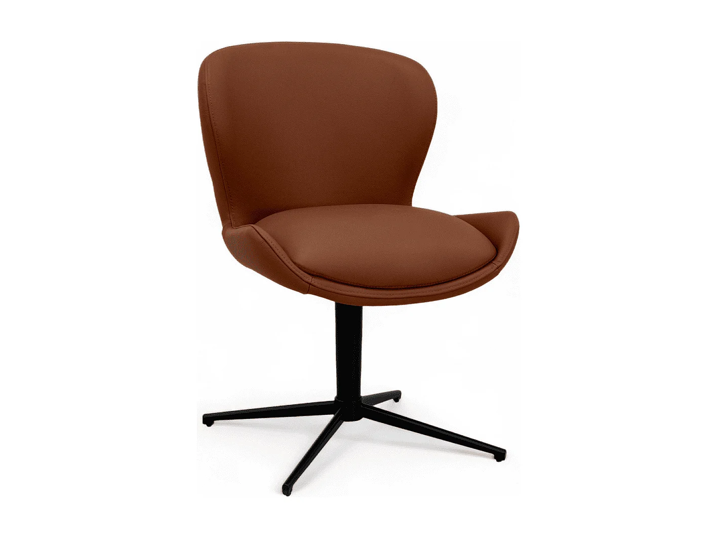 Esszimmerstühle 4er Set Nicklas - Leder & Metall - Dunkelbraun