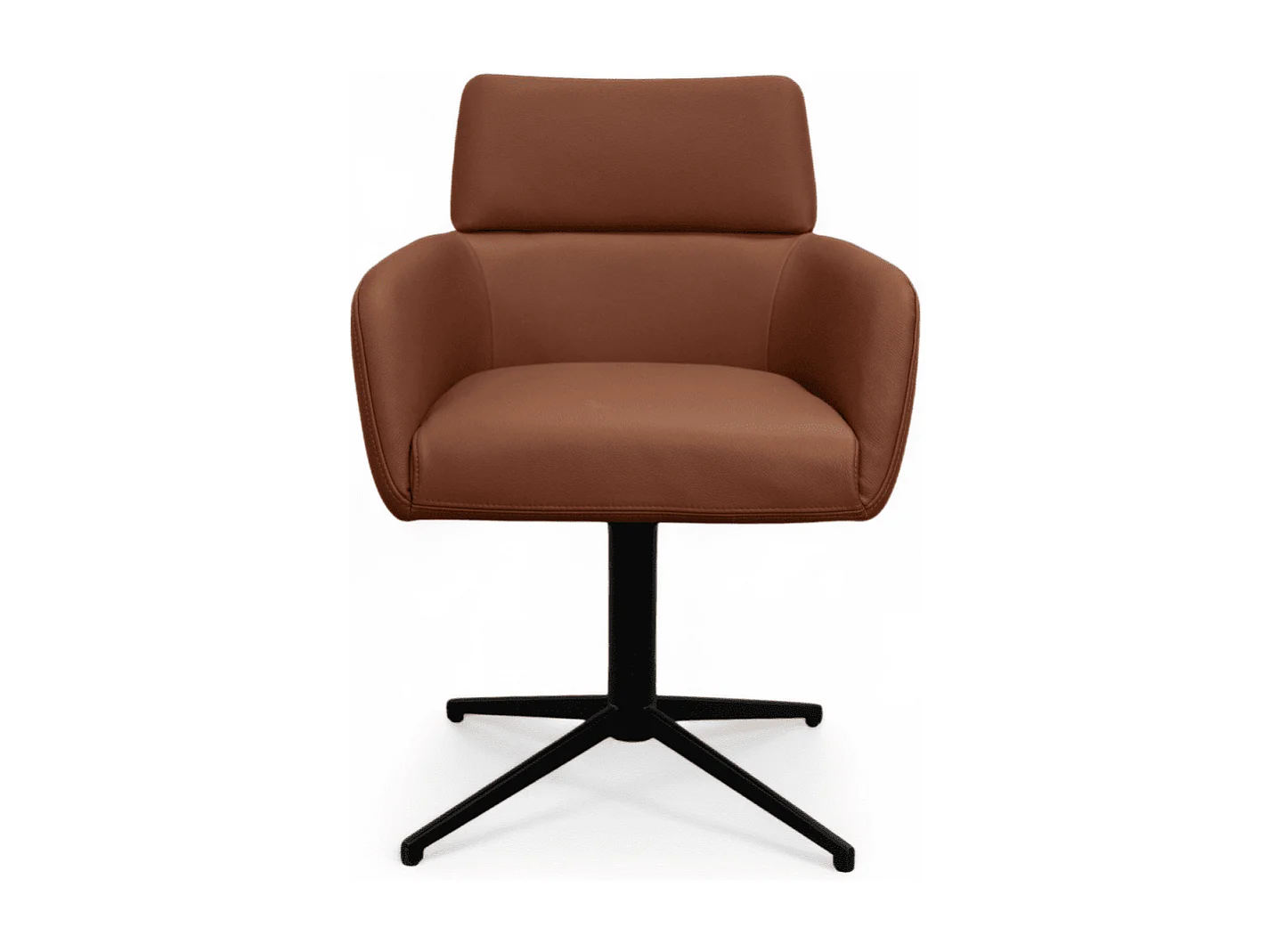 Esszimmerstühle 6er Set Marco - Leder & Metall - Dunkelbraun