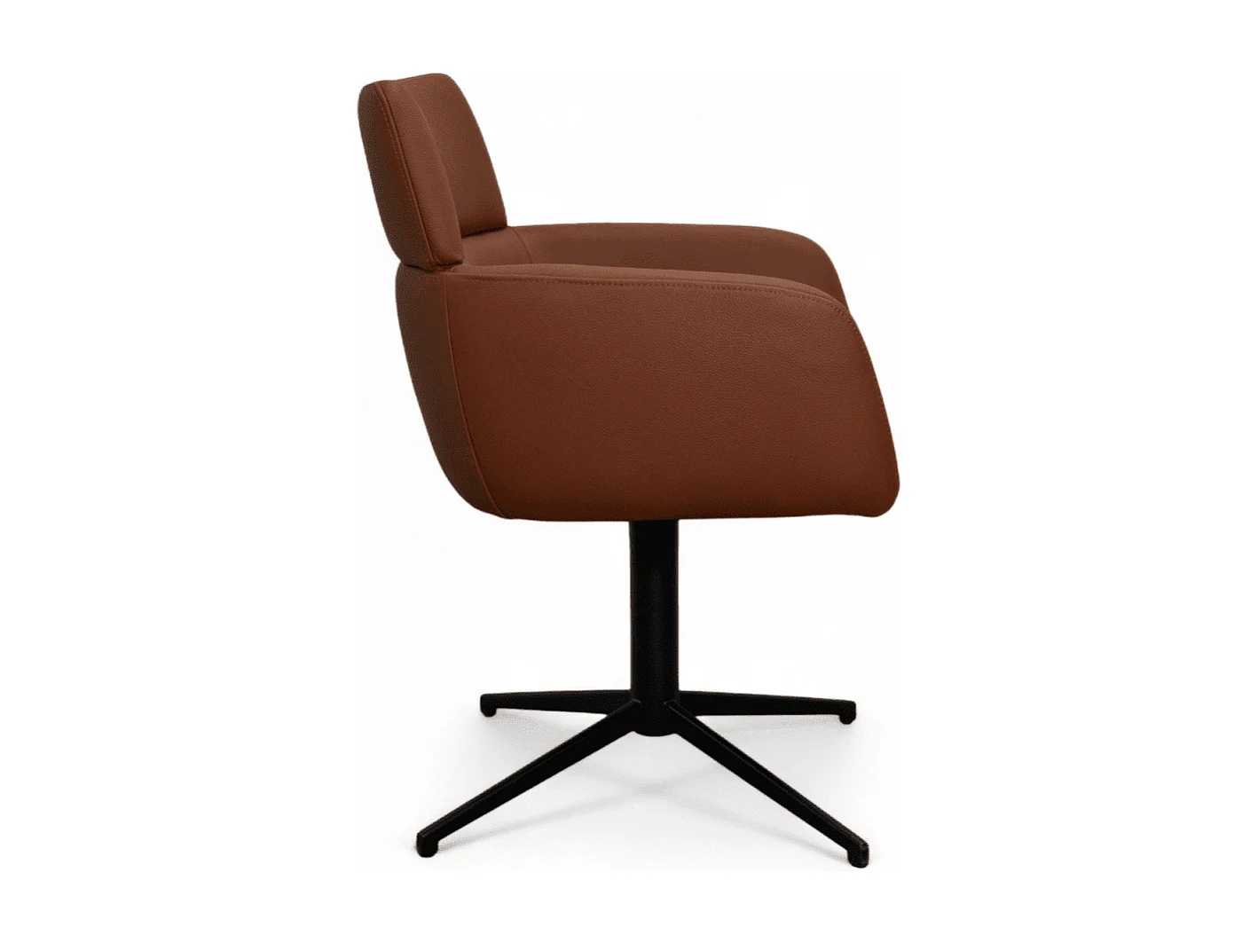 Esszimmerstühle 6er Set Marco - Leder & Metall - Dunkelbraun