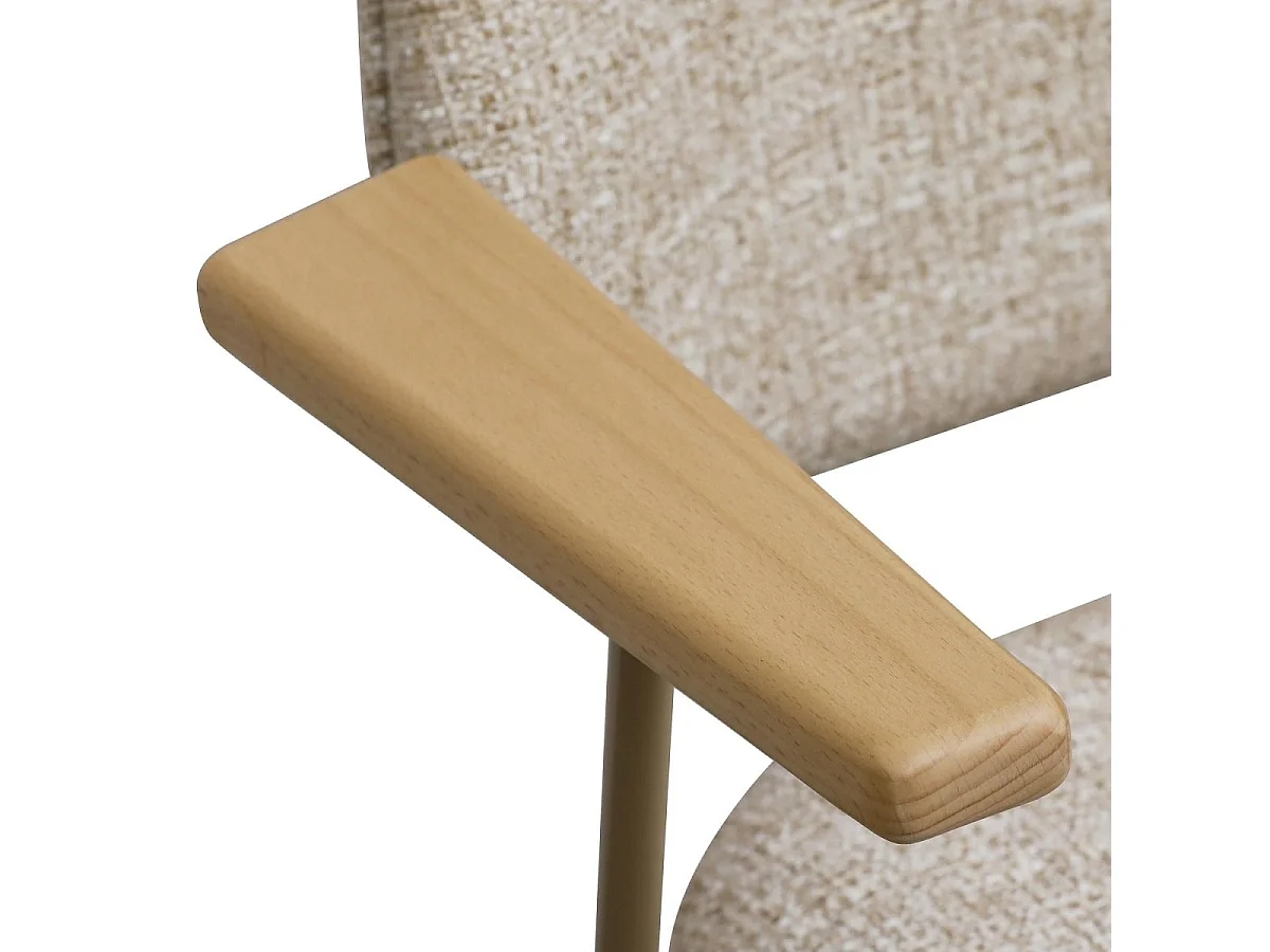 Esszimmerstühle 2er Set Sofia - Stoff (Bouclé) & Metall - Beige