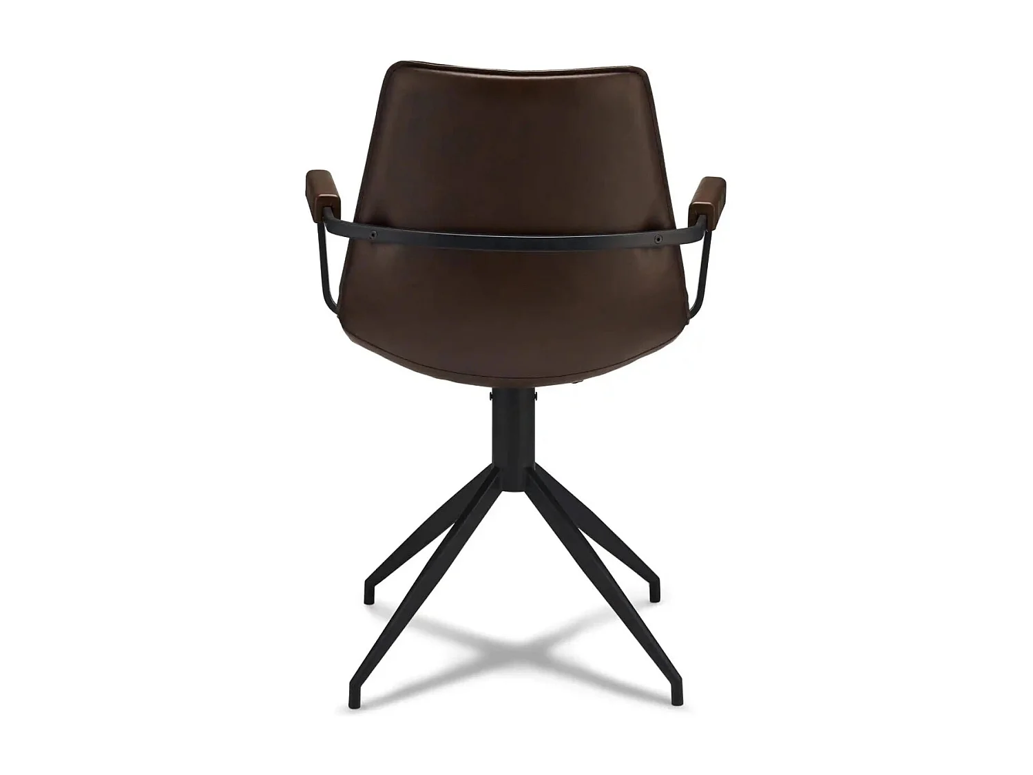 Esszimmerstühle 6er Set Isabel - Kunstleder & Metall - Dunkelbraun