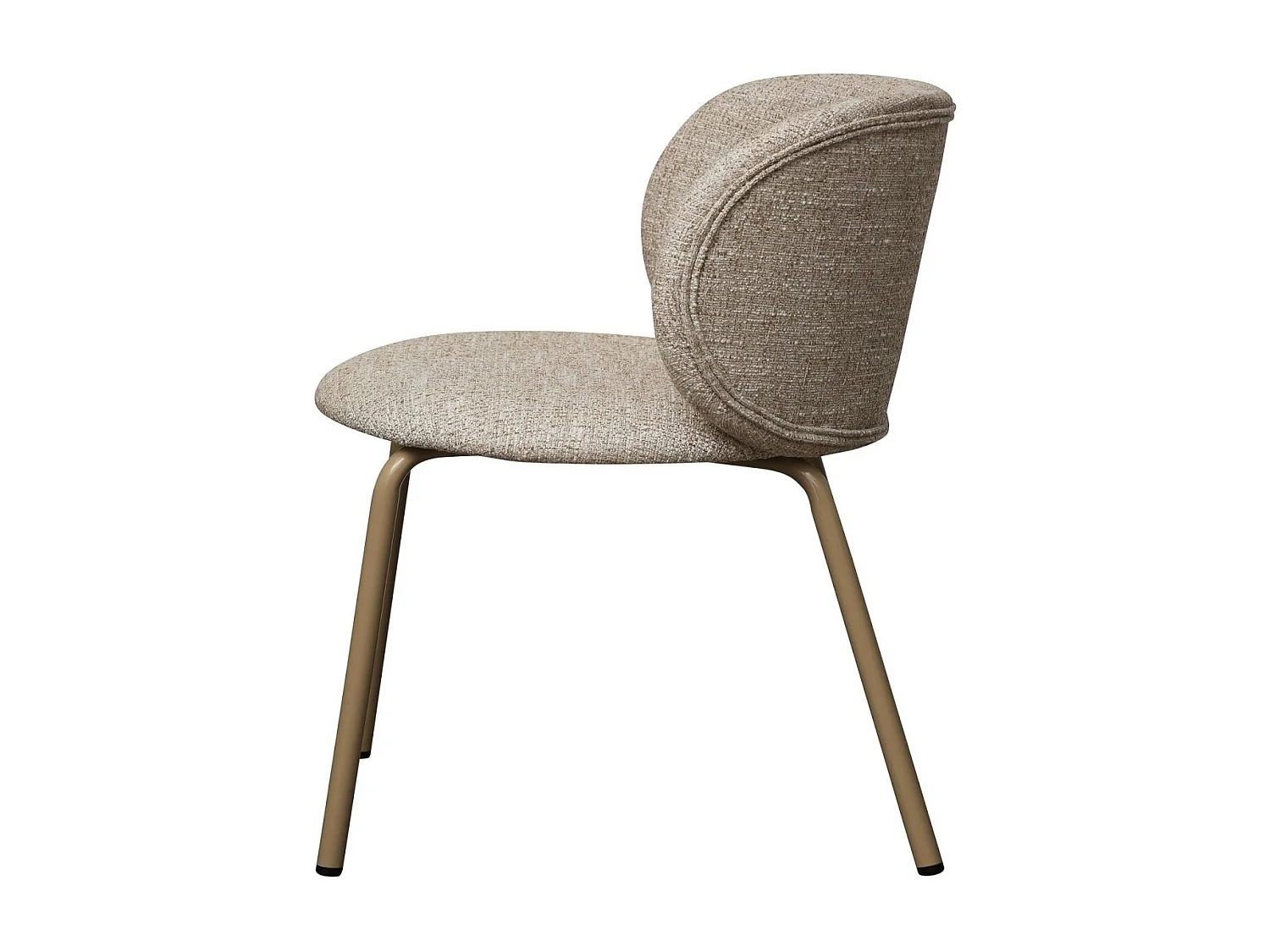 Esszimmerstühle 2er Set Nanna - Stoff (Bouclé) & Metall - Beige