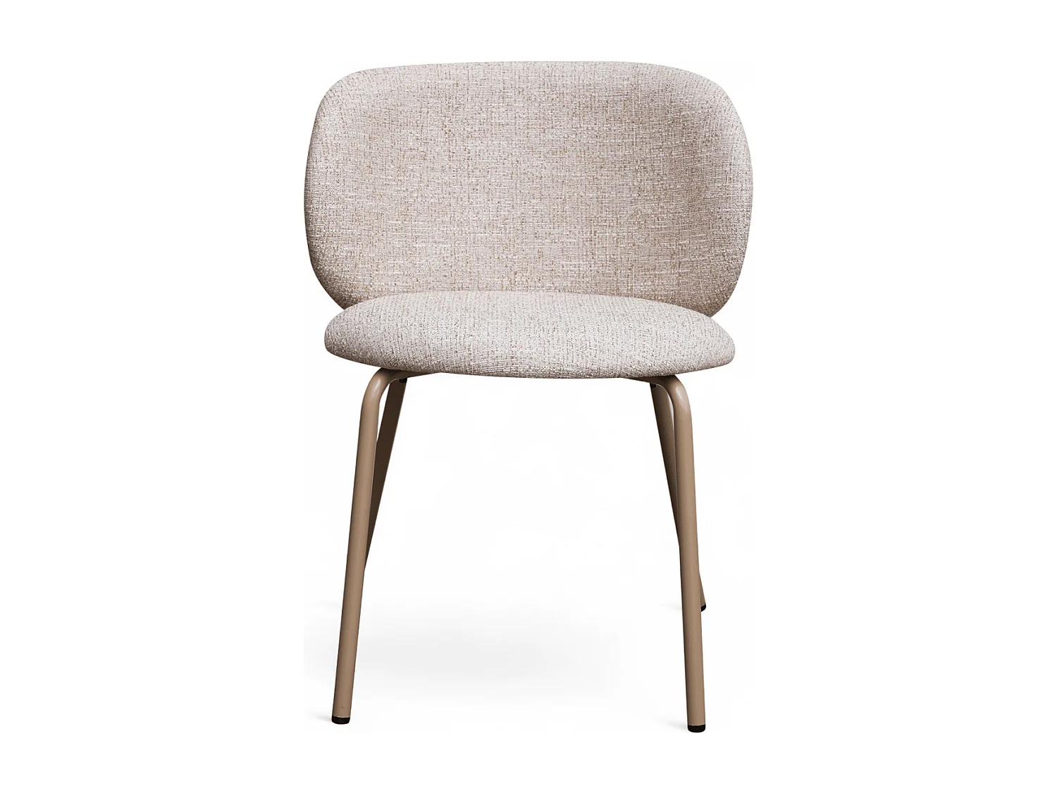 Esszimmerstühle 2er Set Nanna - Stoff (Bouclé) & Metall - Beige