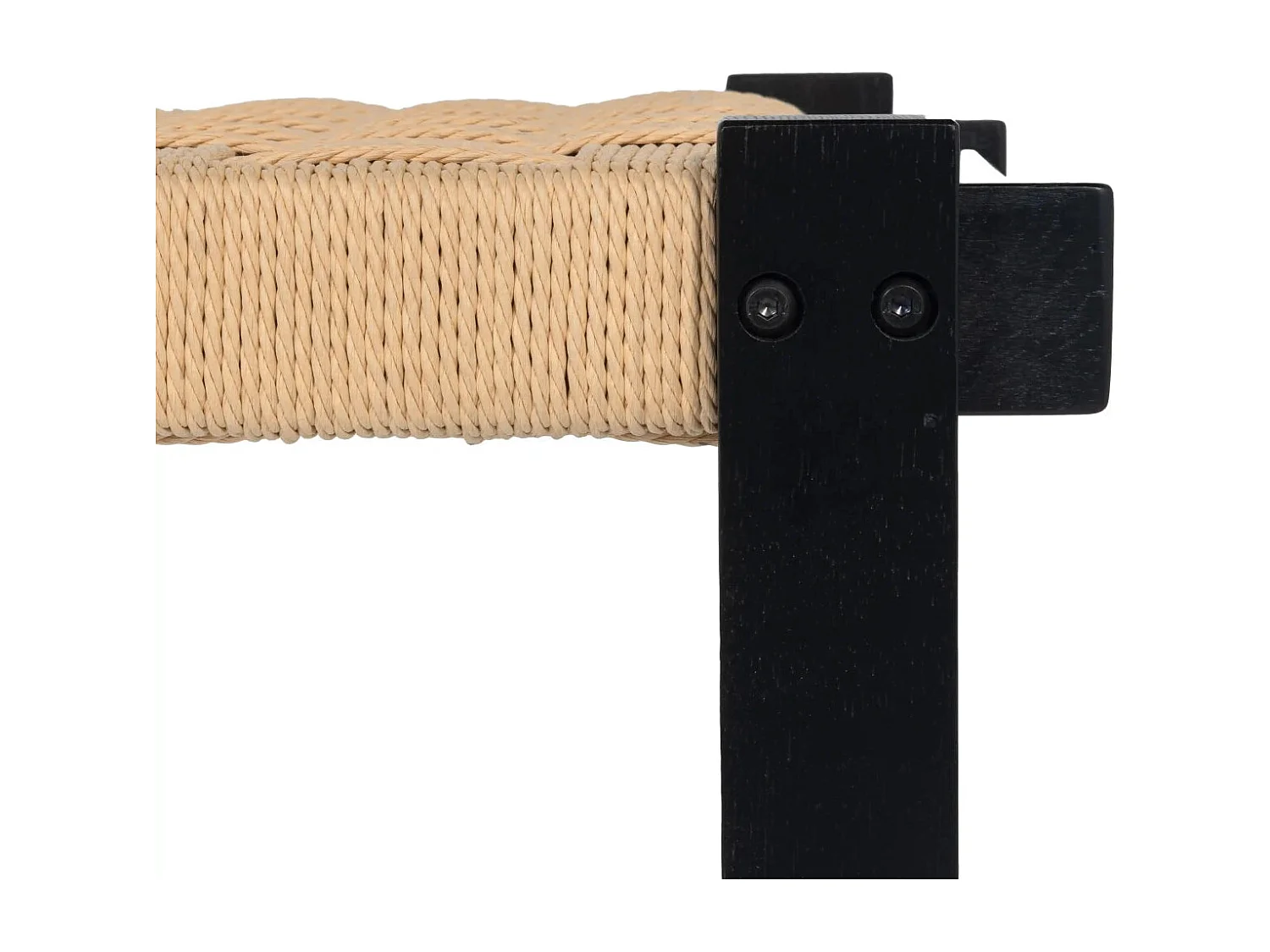 Sitzbank 110 cm Nobel - Papiergarn & Massives Eichenholz - Schwarz