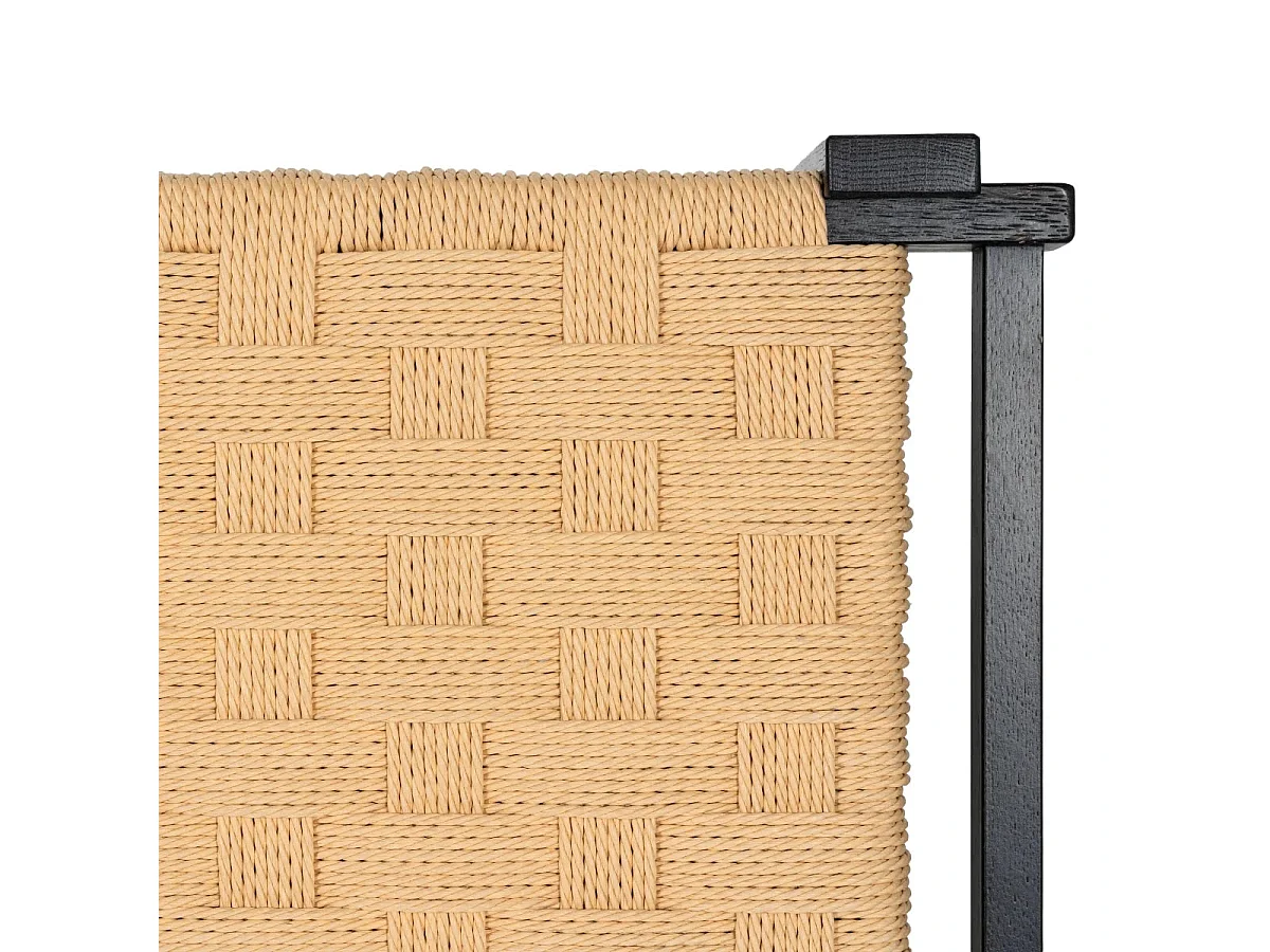 Sitzbank 110 cm Nobel - Papiergarn & Massives Eichenholz - Schwarz