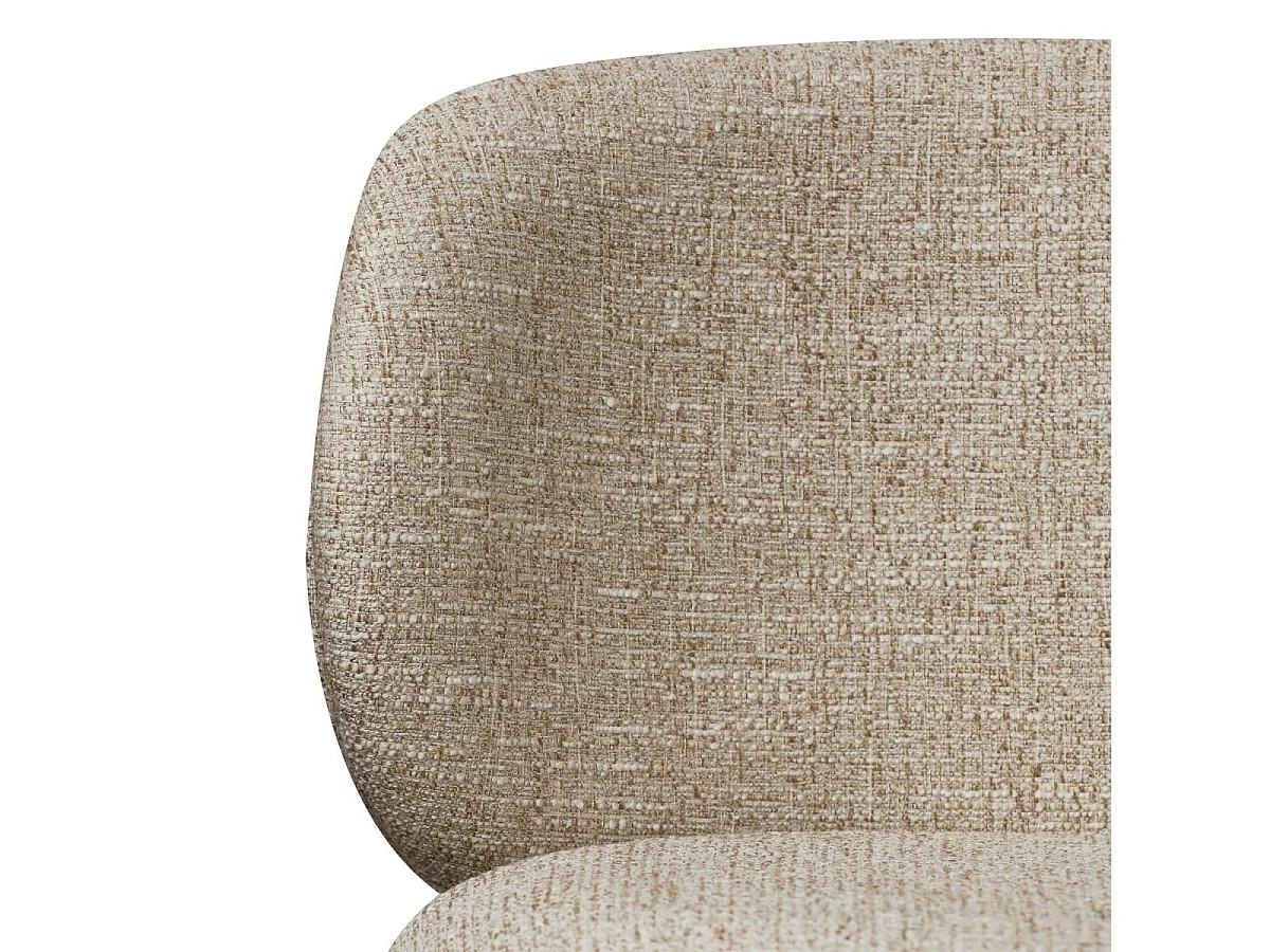 Esszimmerstühle 4er Set Nanna - Stoff (Bouclé) & Metall - Beige