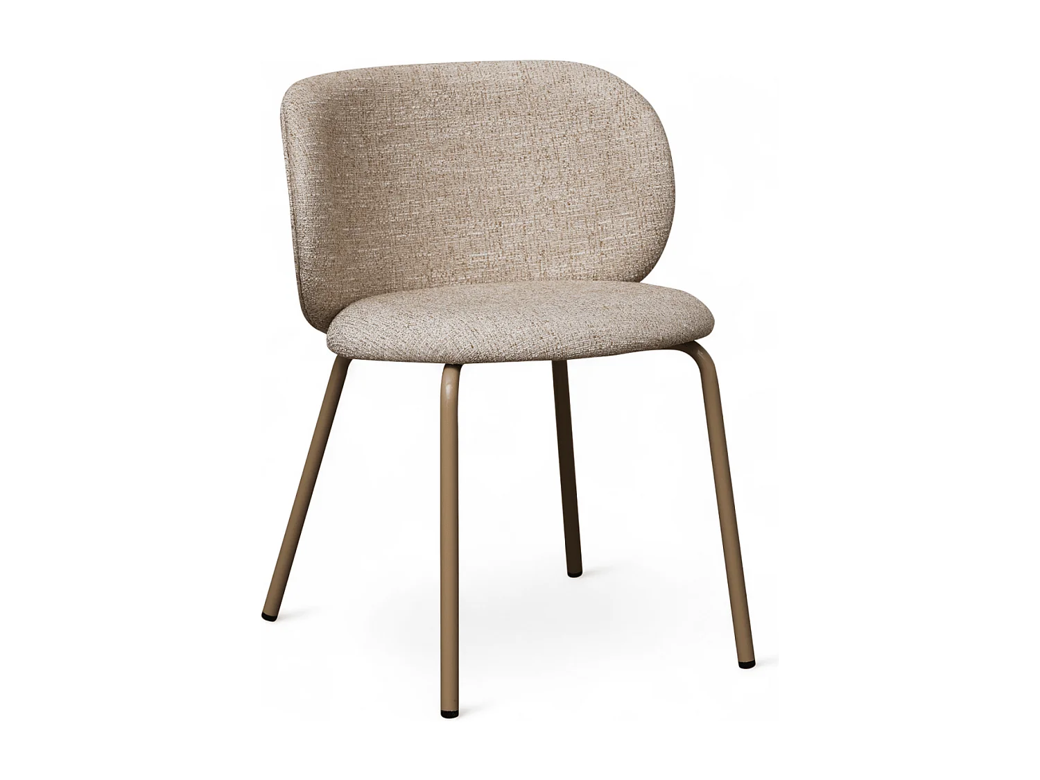 Esszimmerstühle 4er Set Nanna - Stoff (Bouclé) & Metall - Beige