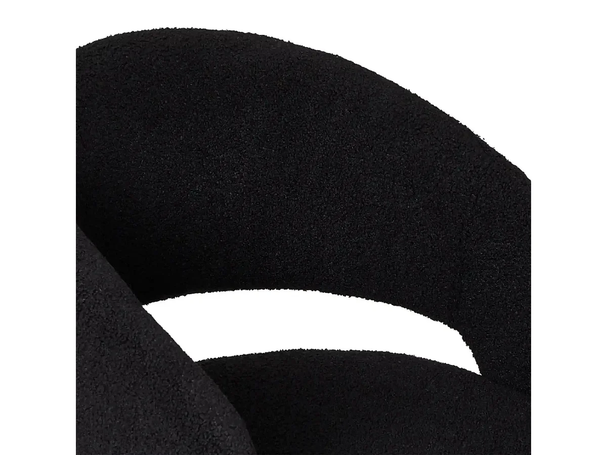 Esszimmerstühle 6er Set Natalie - Stoff (Bouclé) & Metall - Schwarz