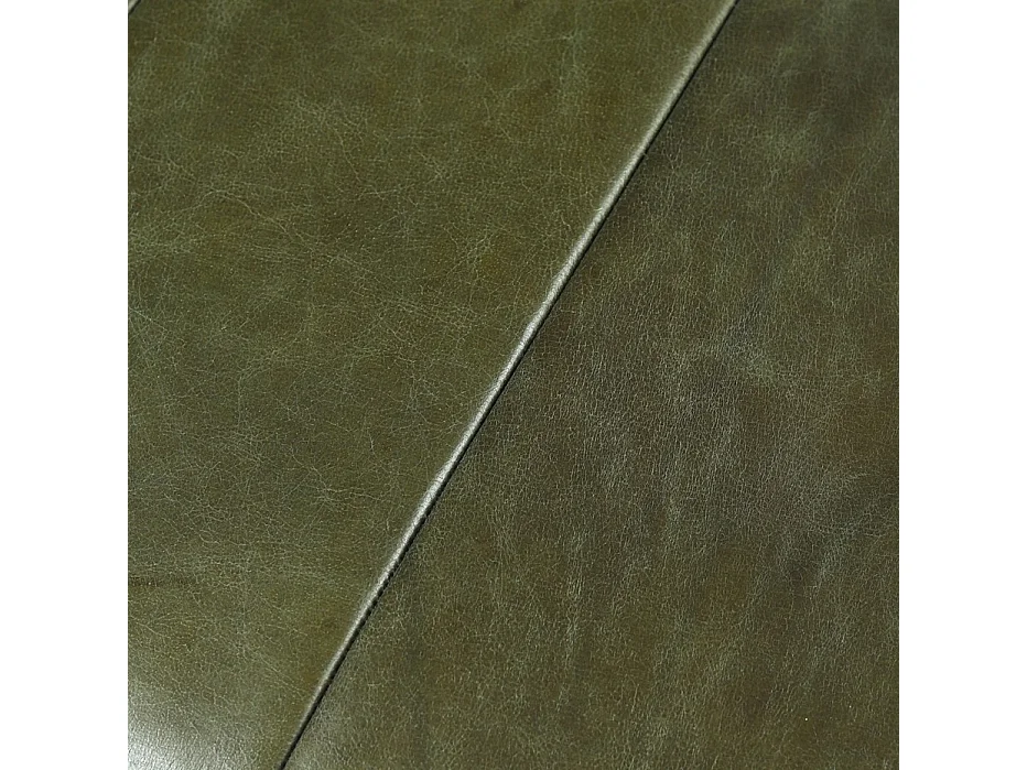 Sitzbank 120 cm Athea - Leder & MDF, Massivholz, Schaumstoff - Olivgrün