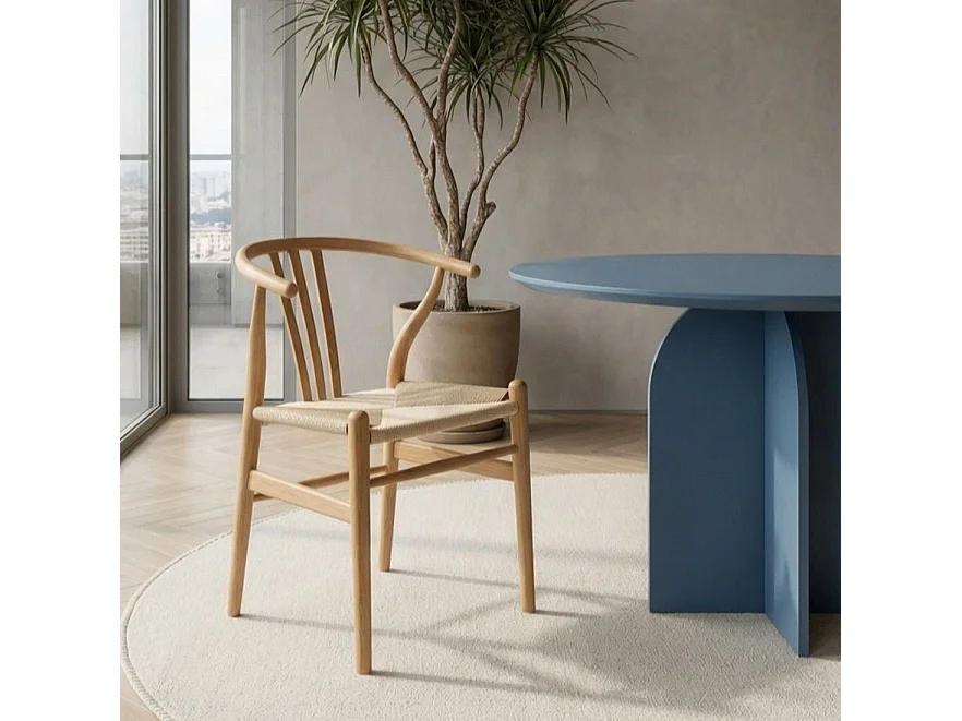 Esszimmerstühle 2er Set Nicoline - Papiergarn & Massives Eichenholz - Wildeiche