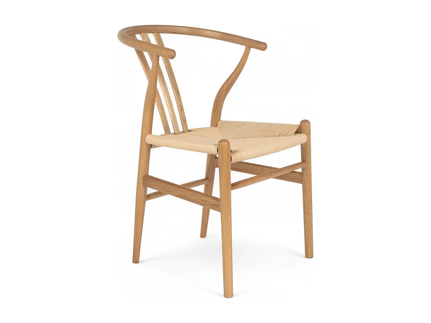 Esszimmerstühle 2er Set Nicoline - Papiergarn & Massives Eichenholz - Wildeiche