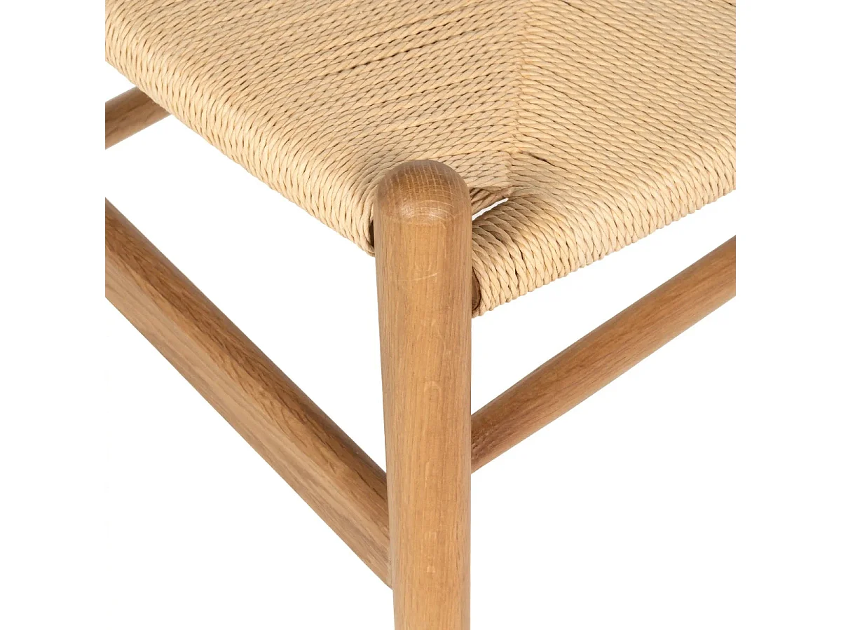 Esszimmerstühle 2er Set Nicoline - Papiergarn & Massives Eichenholz - Wildeiche