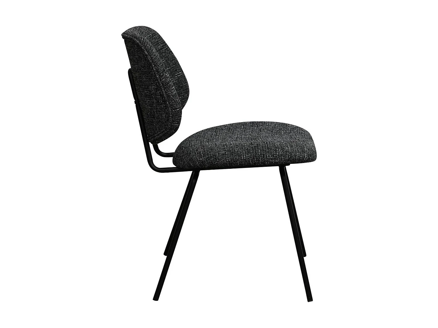 Esszimmerstühle 2er Set Sofia - Stoff (Bouclé) & Metall - Schwarz