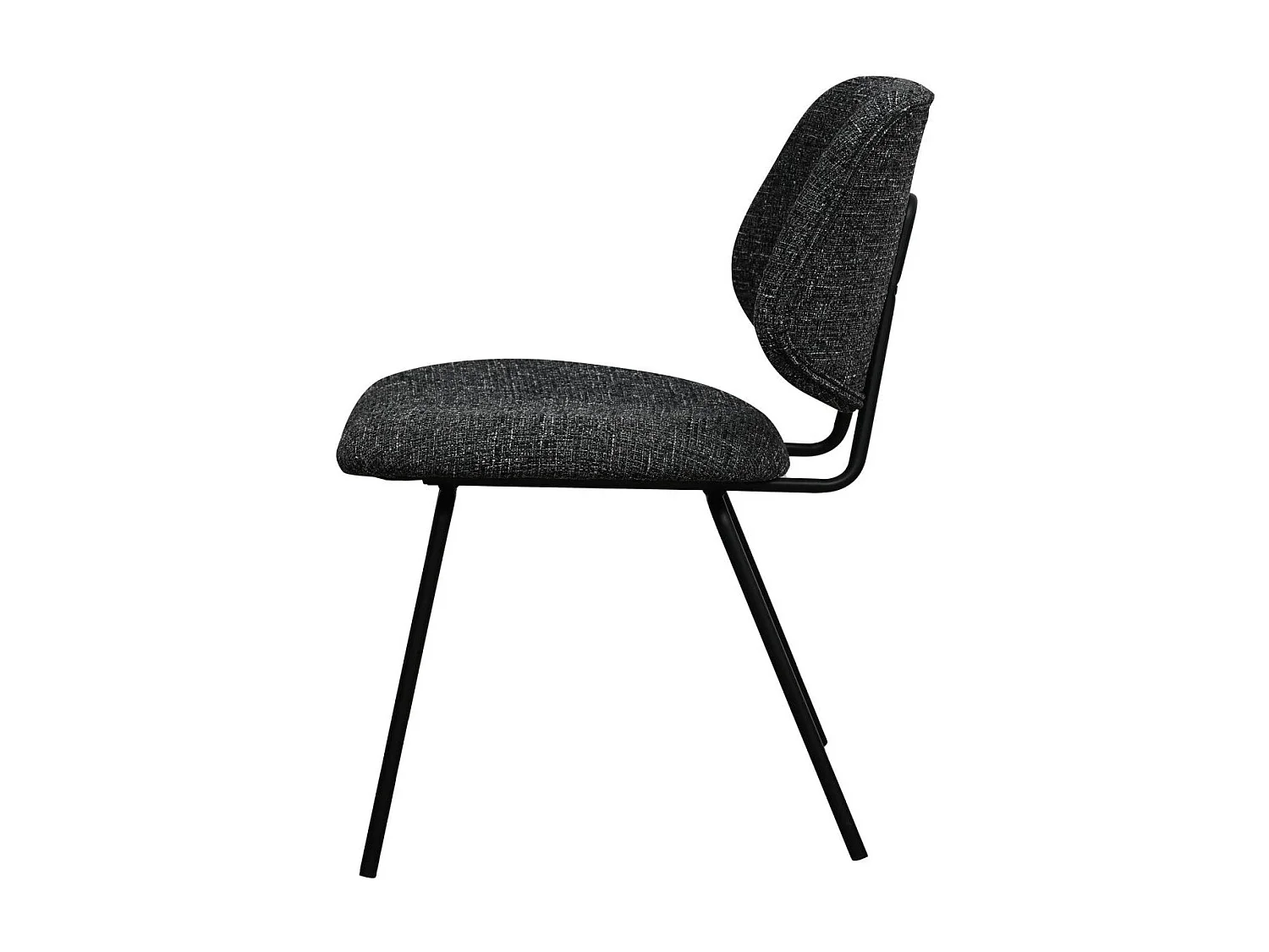 Esszimmerstühle 2er Set Sofia - Stoff (Bouclé) & Metall - Schwarz
