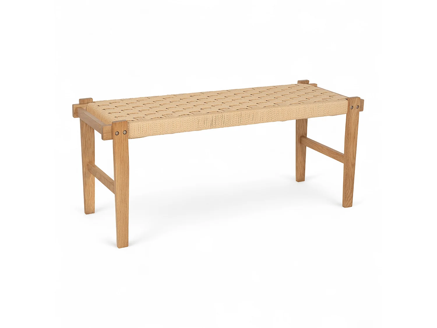 Sitzbank 110 cm Nobel - Papiergarn & Massives Eichenholz - Wildeiche