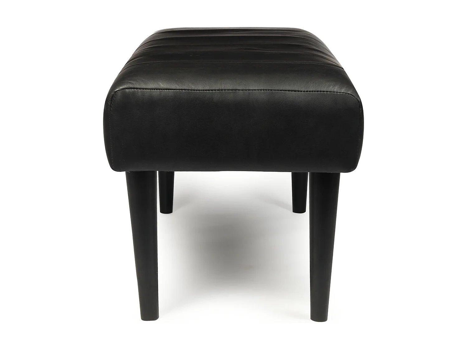 Sitzbank 120 cm Athea - Leder & MDF, Massivholz, Schaumstoff - Schwarz