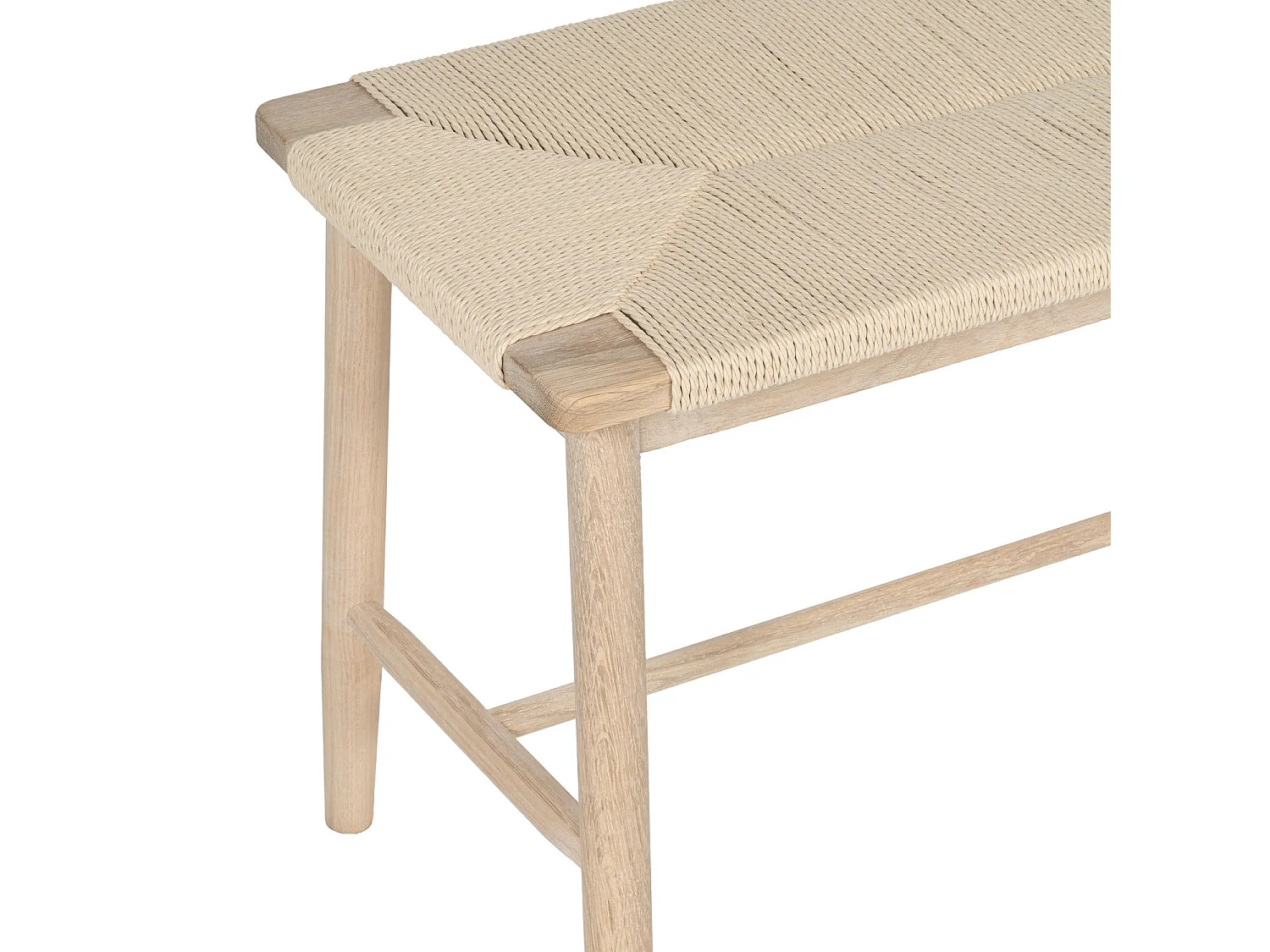 Sitzbank 110 cm Prime - Papiergarn & Massives Eichenholz - Eiche bianco