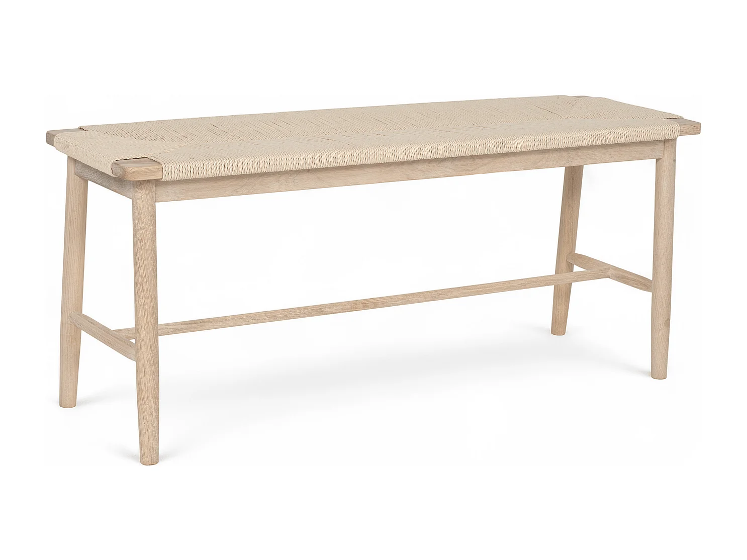 Sitzbank 110 cm Prime - Papiergarn & Massives Eichenholz - Eiche bianco