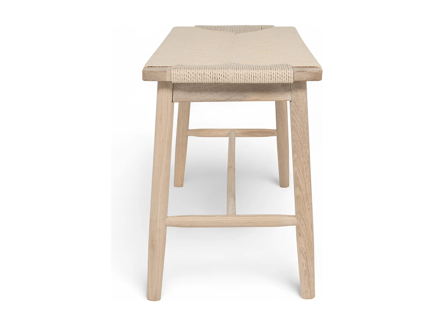 Sitzbank 110 cm Prime - Papiergarn & Massives Eichenholz - Eiche bianco