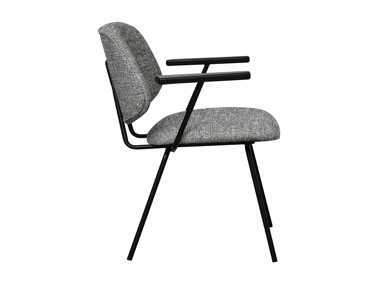 Esszimmerstühle 2er Set Sofia - Stoff (Bouclé) & Metall - Grau